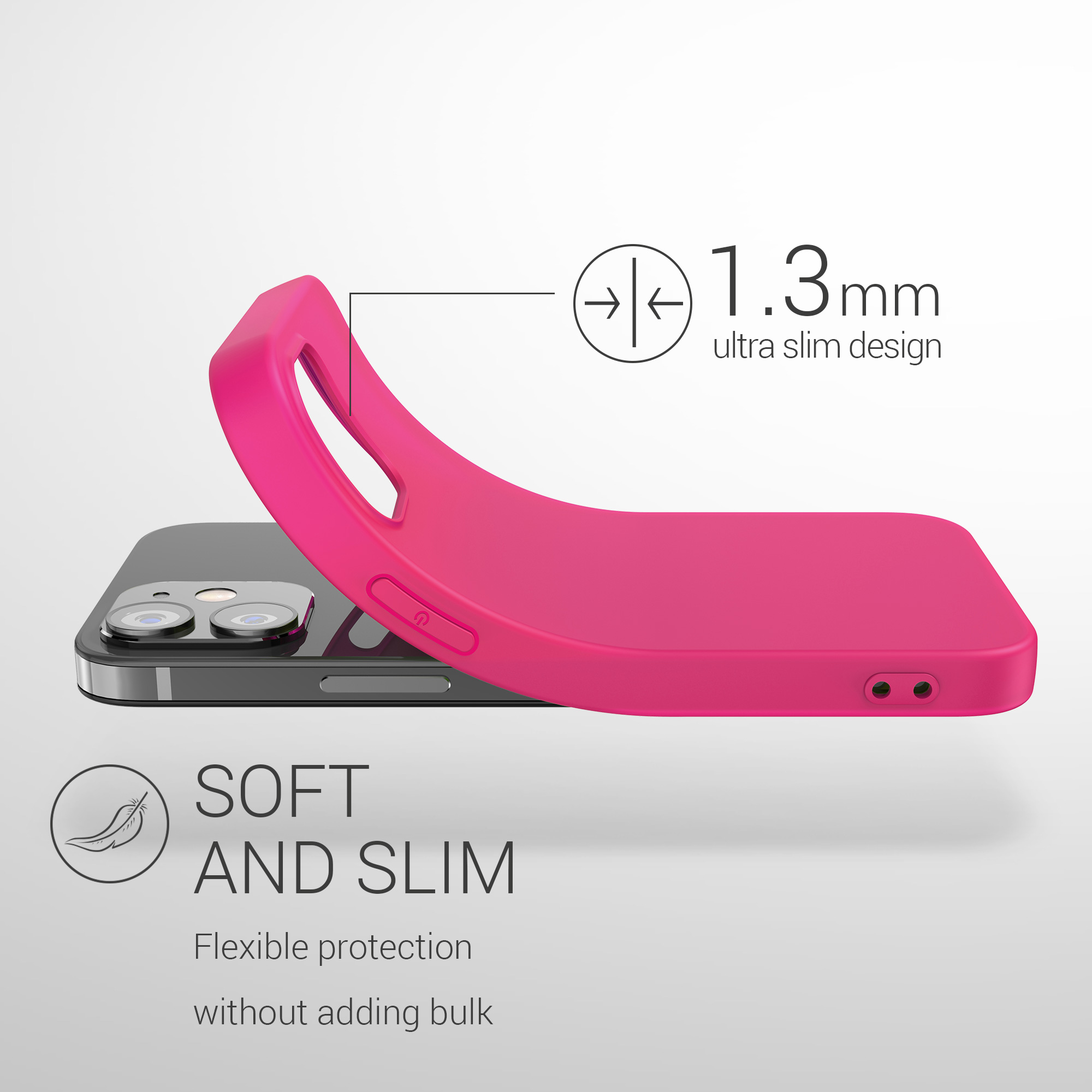 Silikonový kryt kwmobile pro iPhone 12 / iPhone 12 Pro - neonově růžová