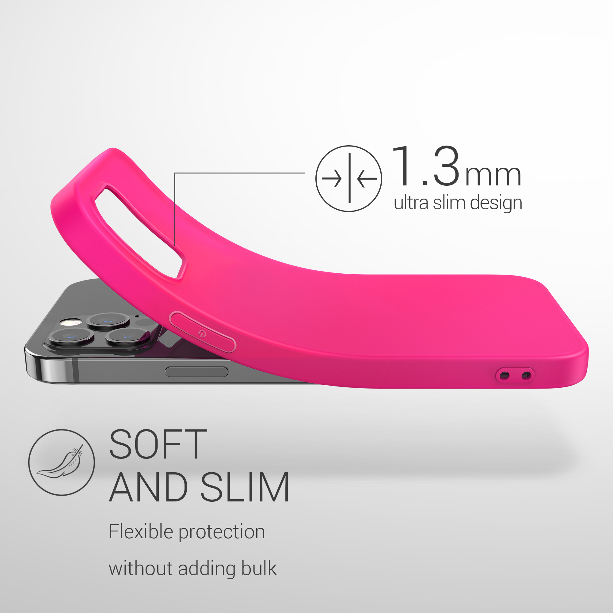 Silikonový kryt kwmobile pro iPhone 12 Pro Max - neonově růžová