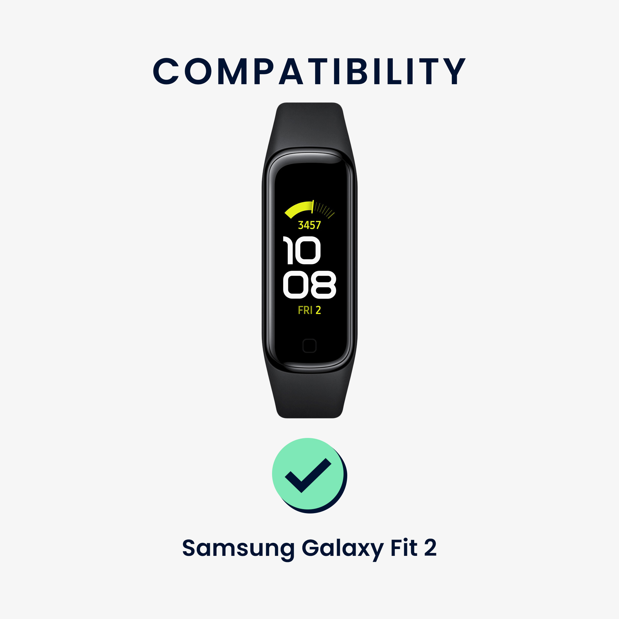 Silikonový řemínek na chytré hodinky Samsung Galaxy Fit 2 kwmobile 2 ks černo-tmavě břidlicový