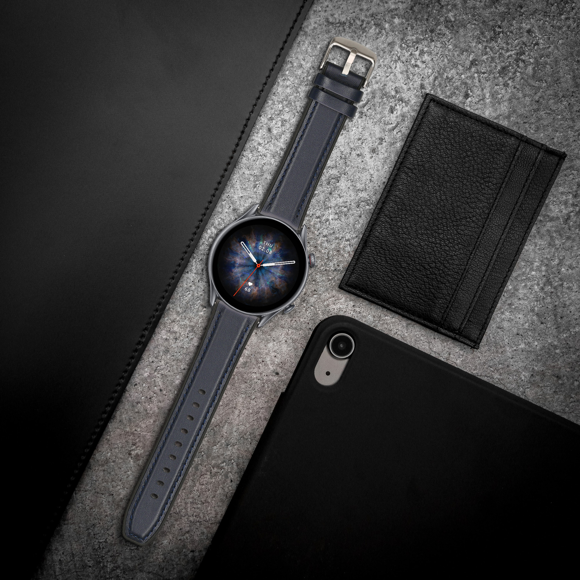 Řemínek pro Huami Amzfit GTR (47mm) / GTR 2 / GTR 3 / GTR 4 kwmobile silikonové - tmavě modrá
