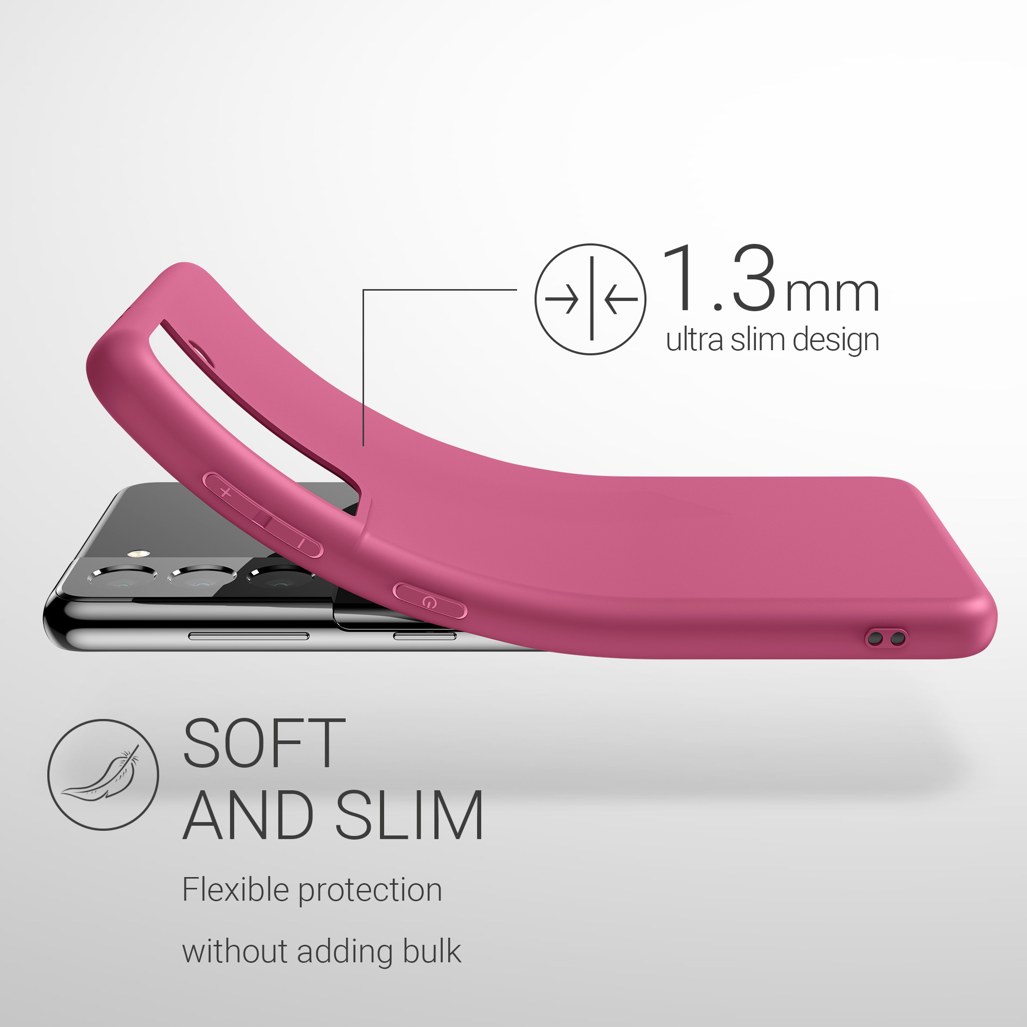 Kryt na mobil Samsung Galaxy S21 kwmobile TPU Fuchsia Matte