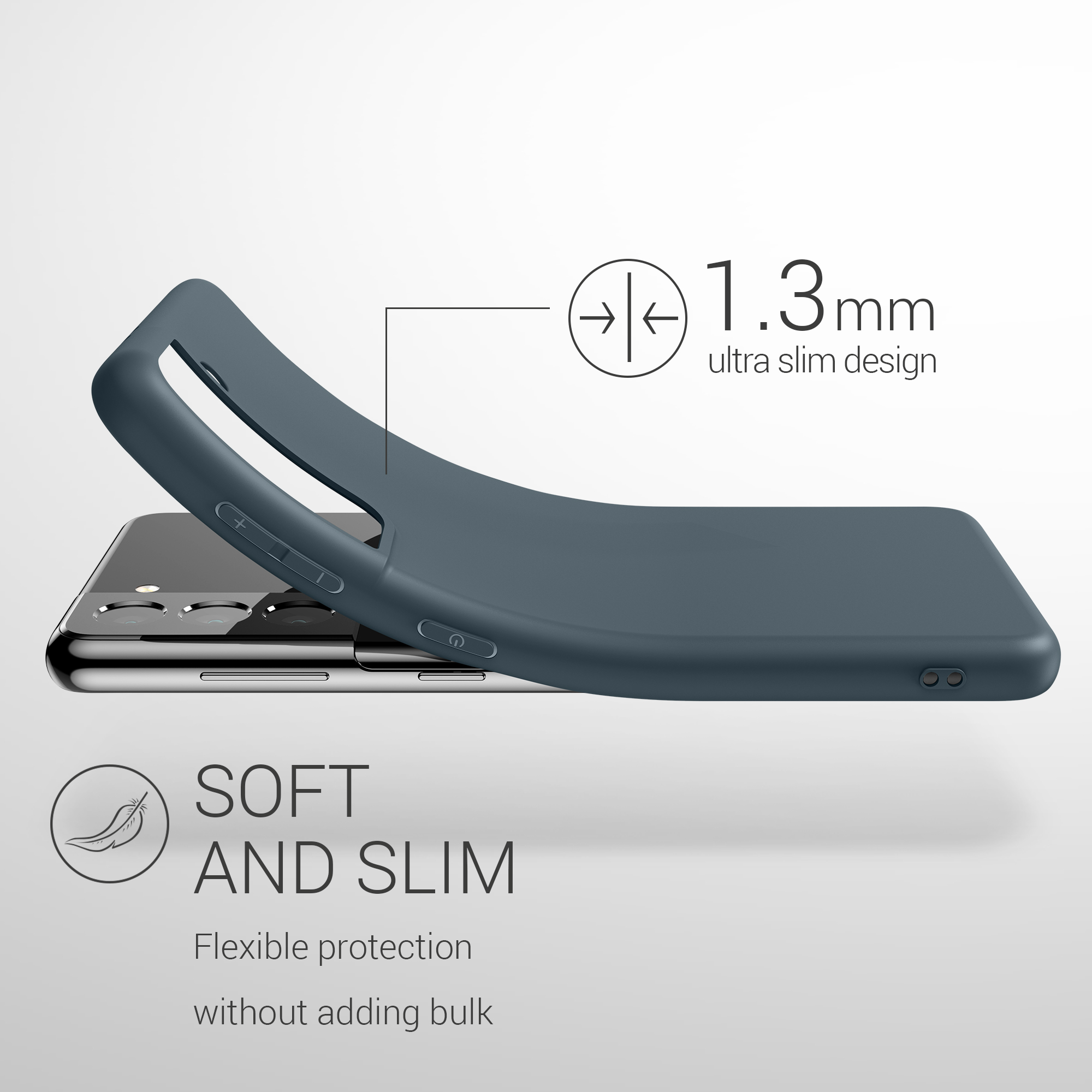 Kryt na mobil Galaxy S21 kwmobile Soft Cover tmavě šedá Dark Slate