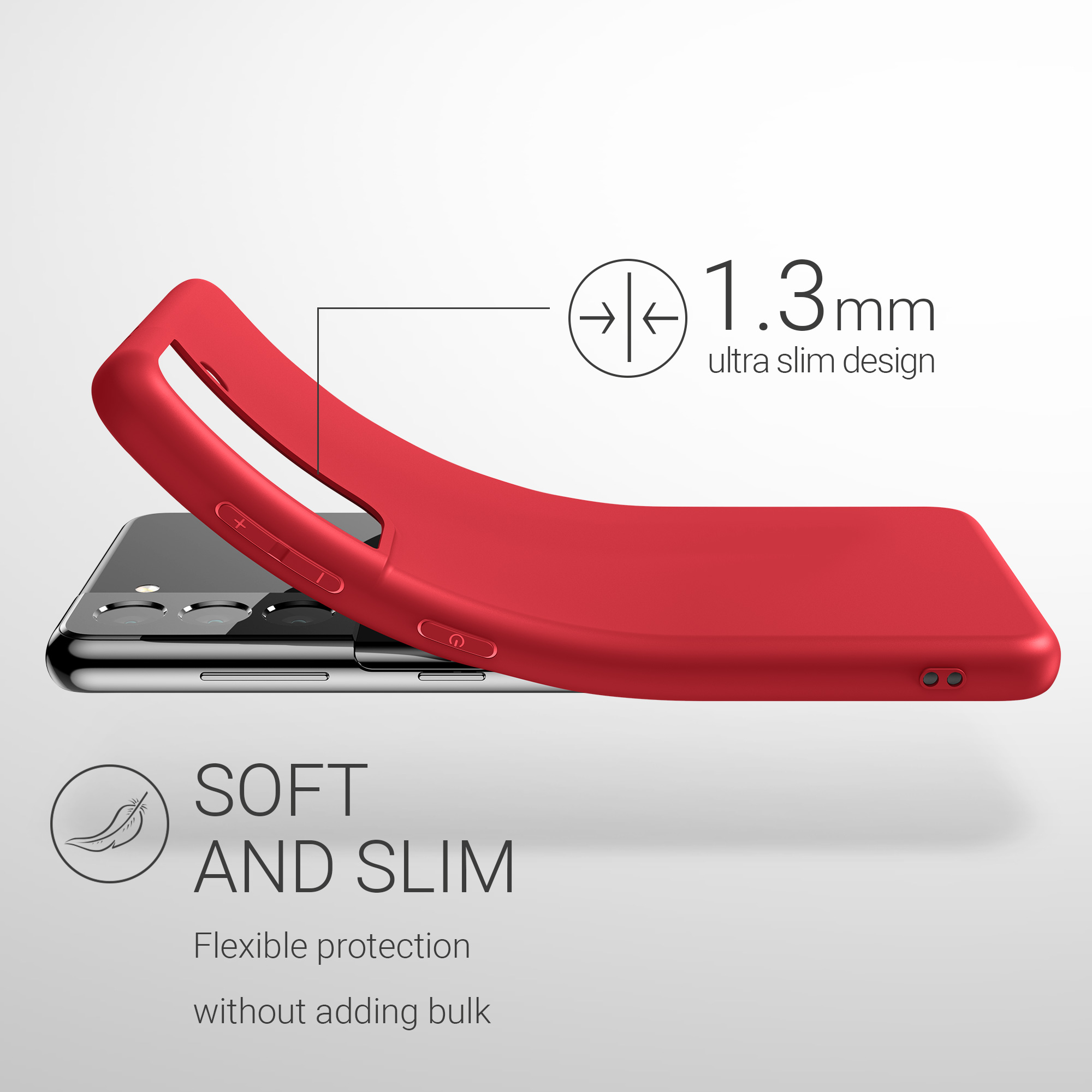 Kryt na mobil Samsung Galaxy S21 kwmobile TPU klasicky červený