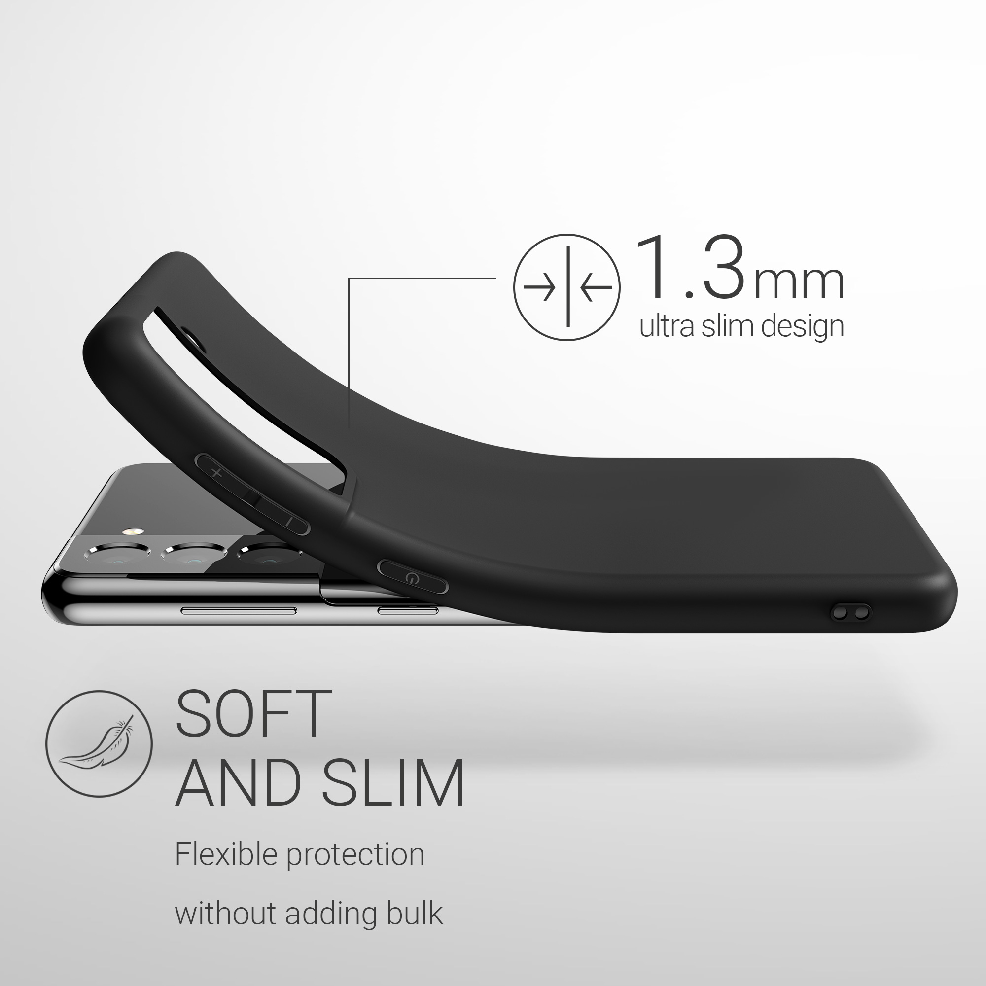 Kryt na mobil Samsung Galaxy S21 kwmobile TPU matně černý