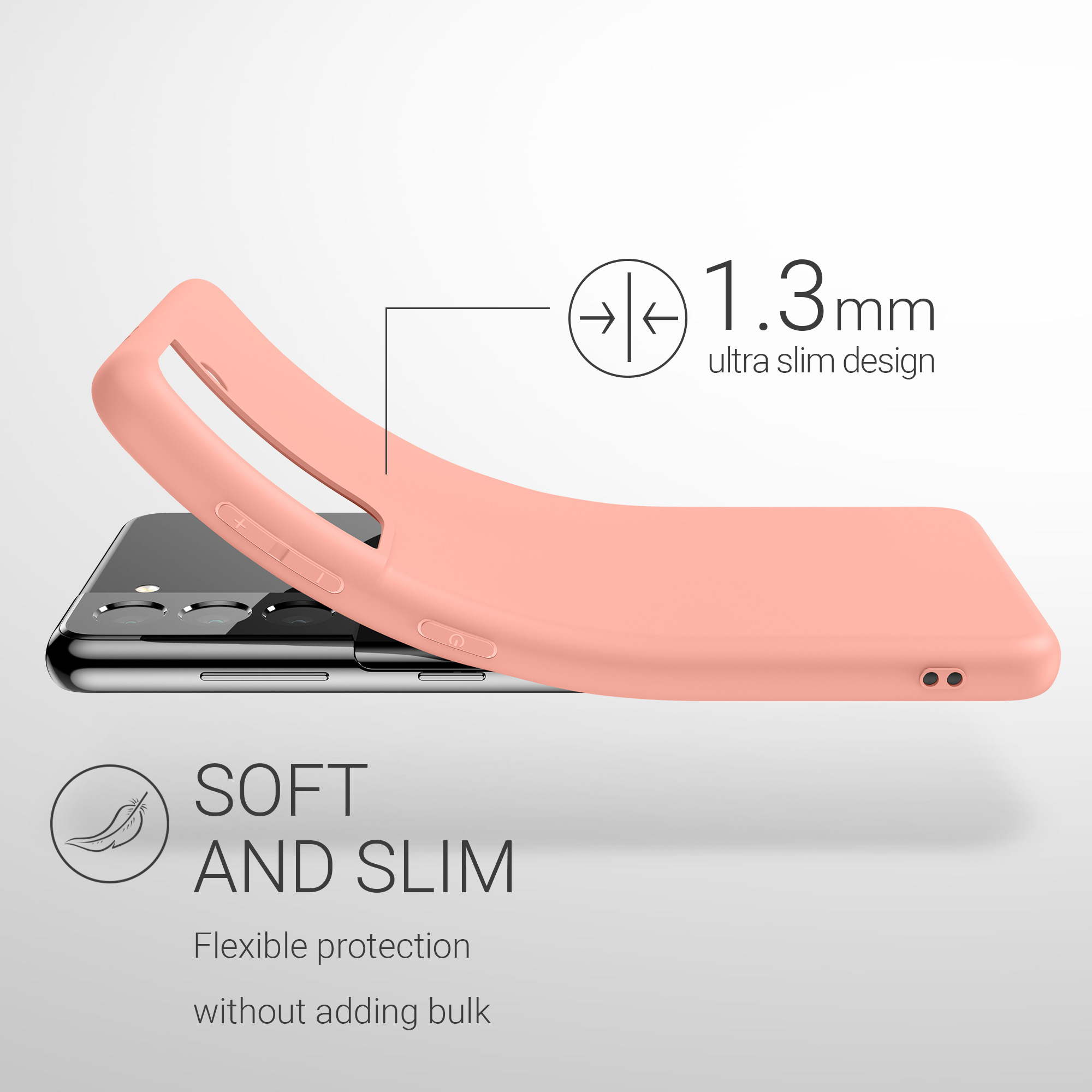 Kryt na mobil Samsung Galaxy S21 kwmobile TPU matně korálový