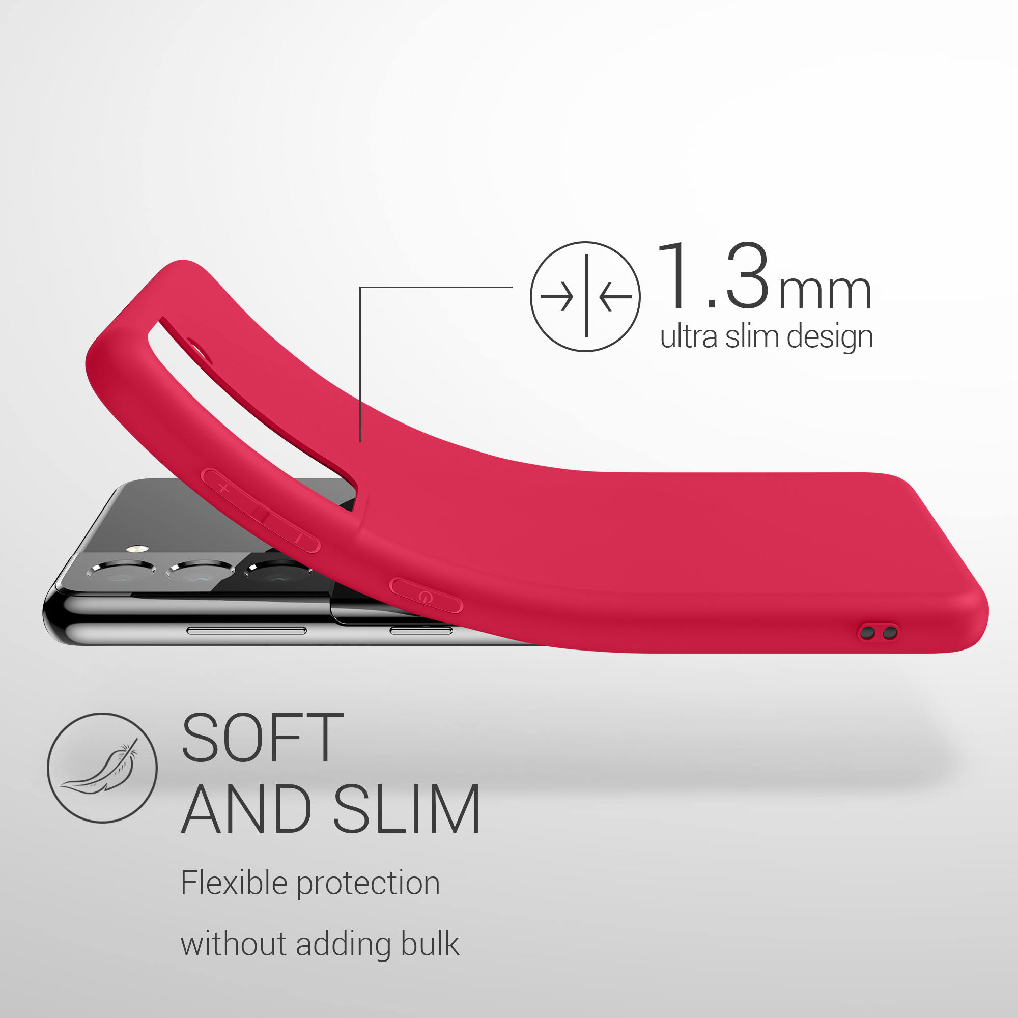 Kryt na mobil Samsung Galaxy S21 kwmobile TPU neonově růžový