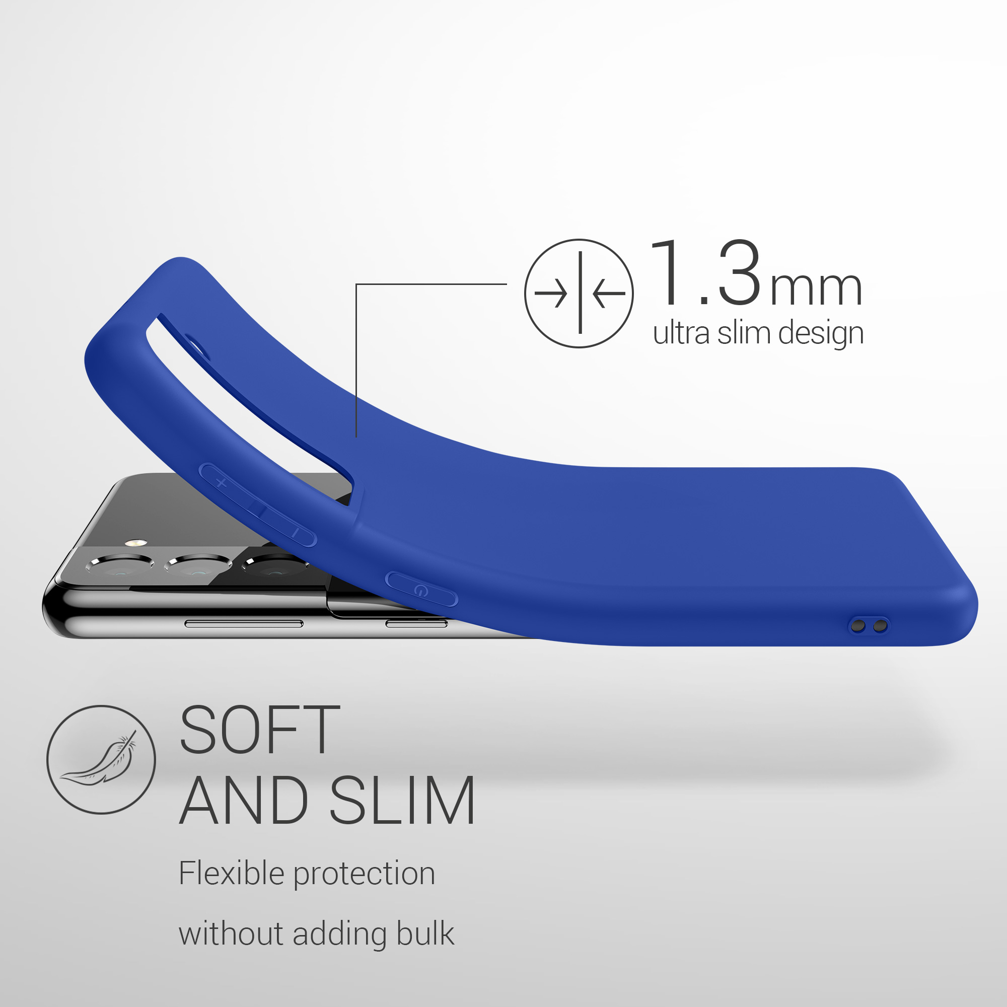 Kryt na mobil Galaxy S21 kwmobile Soft Cover baltská modrá