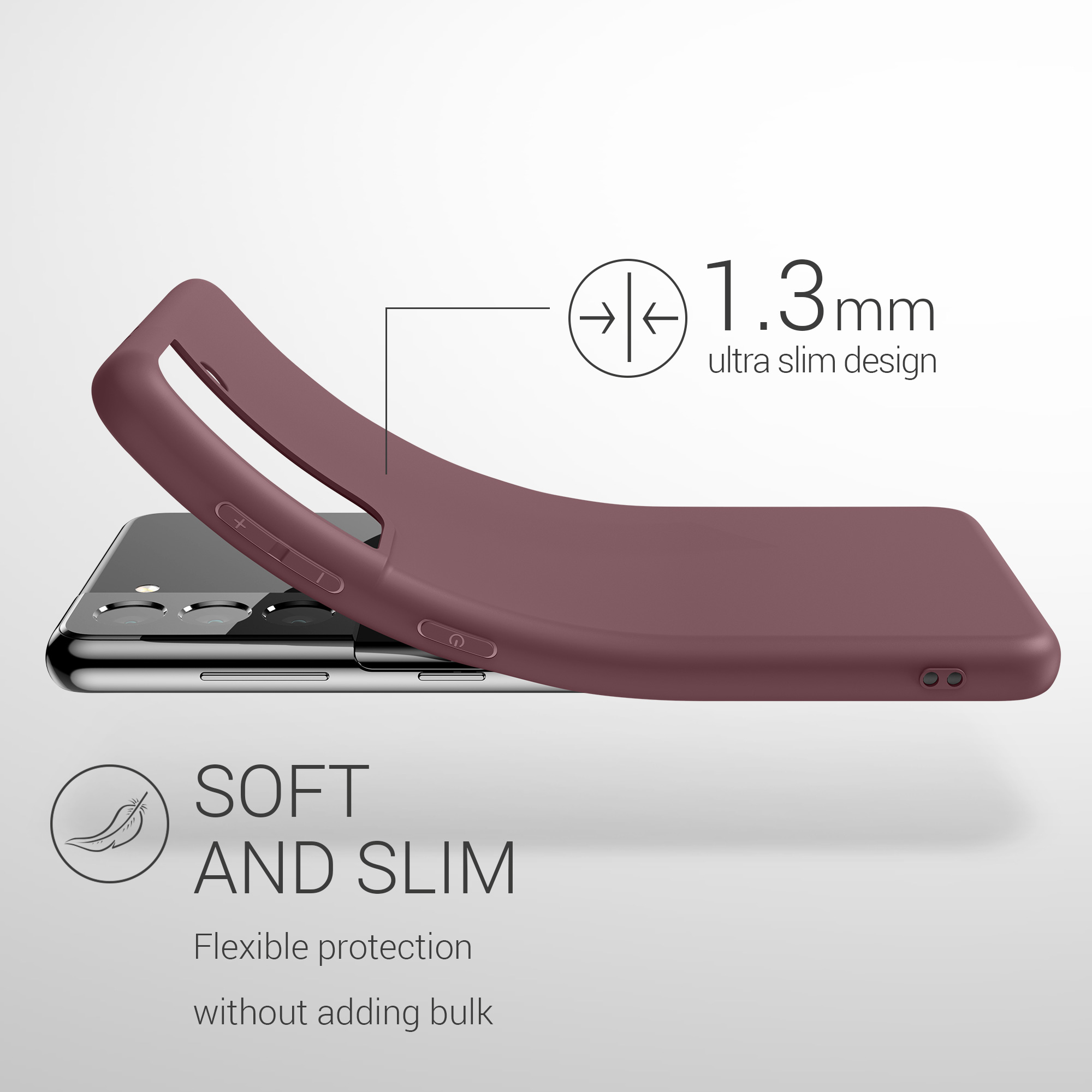 Kryt na mobil Samsung Galaxy S21 kwmobile TPU hroznově fialový