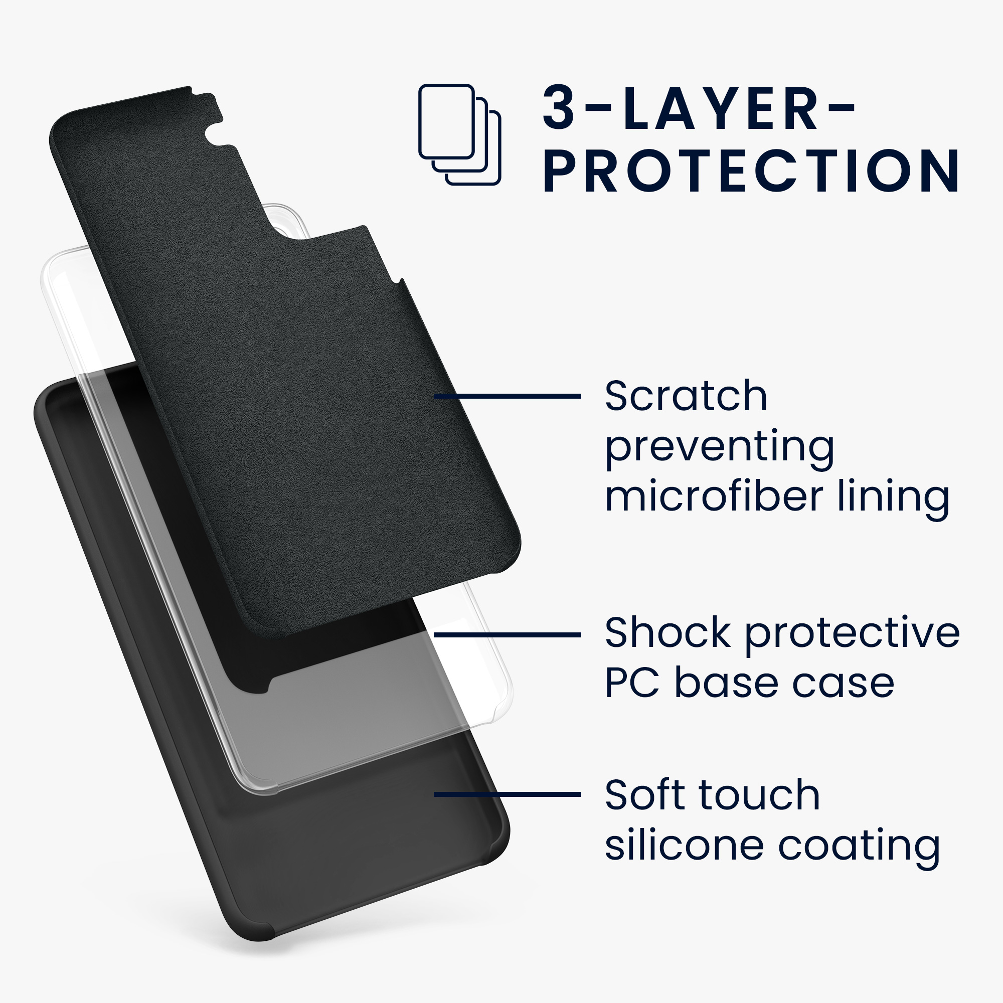 Kryt na mobil Galaxy S21 kwmobile Soft Cover matná černá