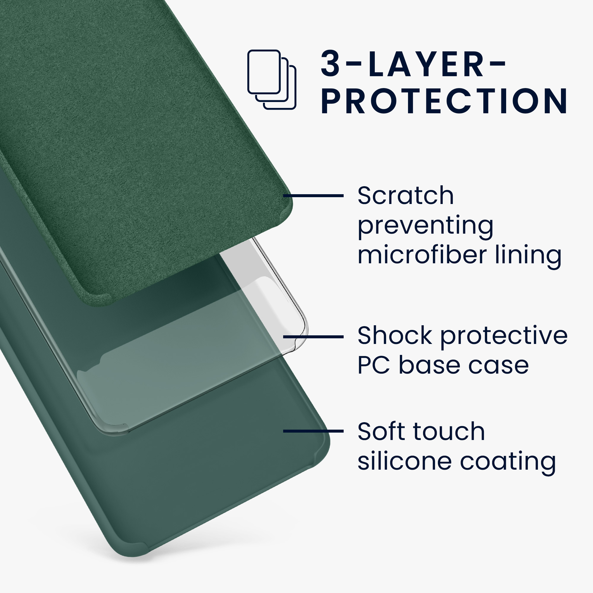Kryt na mobil Galaxy S21+ kwmobile Soft Cover mechově zelená