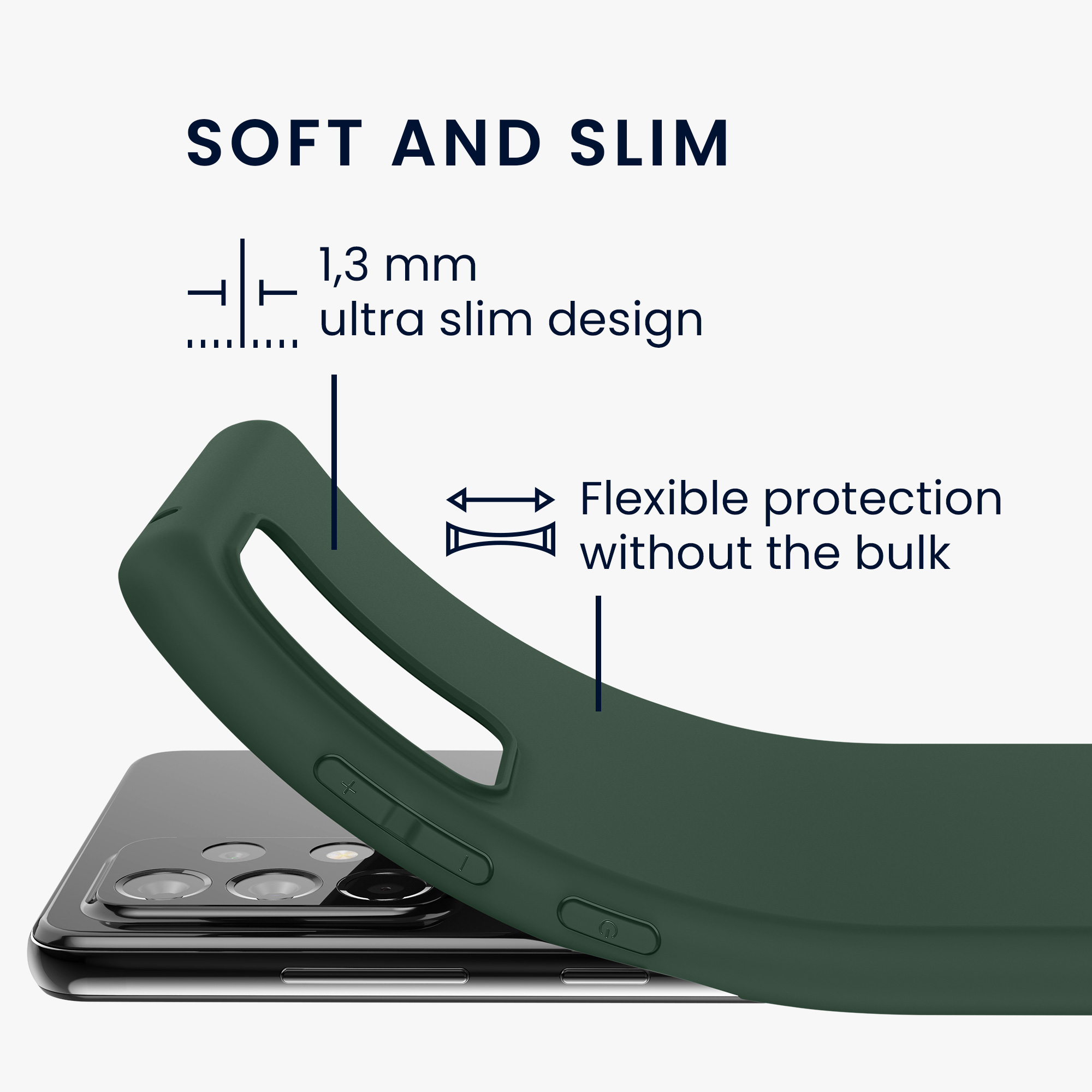 Kryt na mobil Samsung Galaxy A52 / A52 5G / A52s 5G kwmobile TPU Mechová zelená