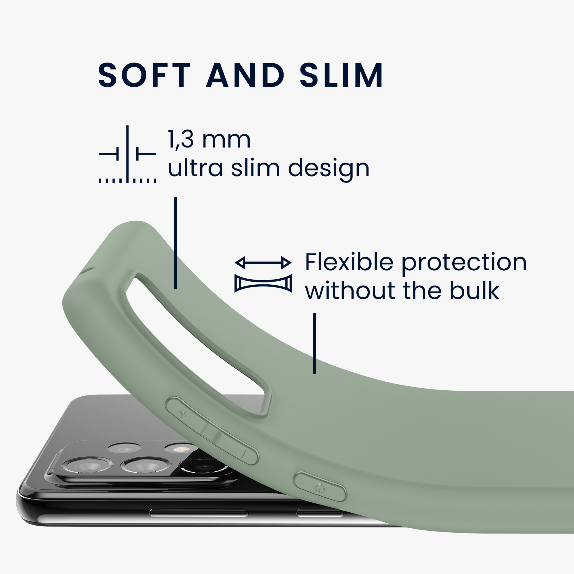 Kryt na mobil Samsung Galaxy A52 / A52 5G / A52s 5G kwmobile TPU Šedo-zelená