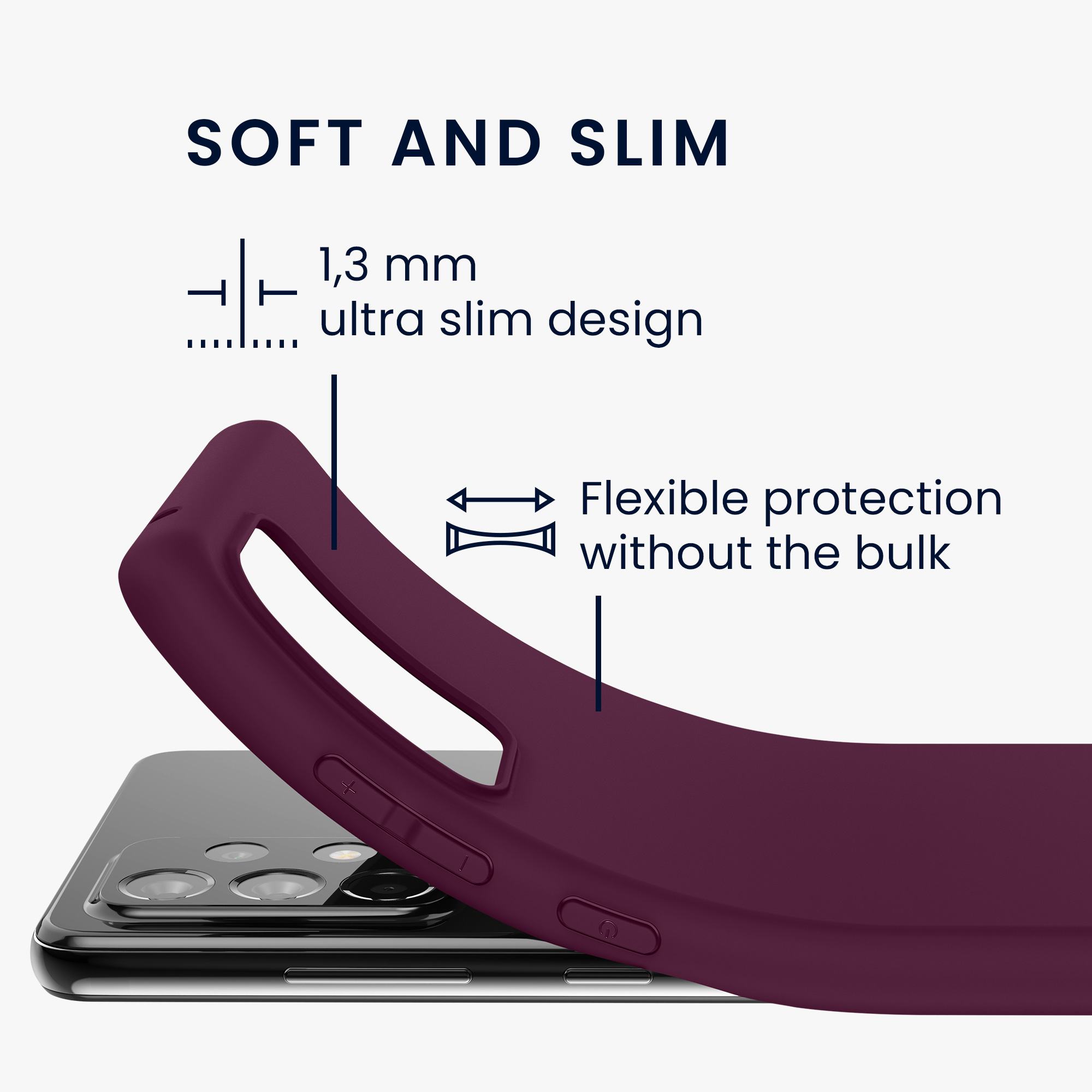 Kryt na mobil Samsung Galaxy A52 / A52 5G / A52s 5G kwmobile TPU Bordeaux fialová
