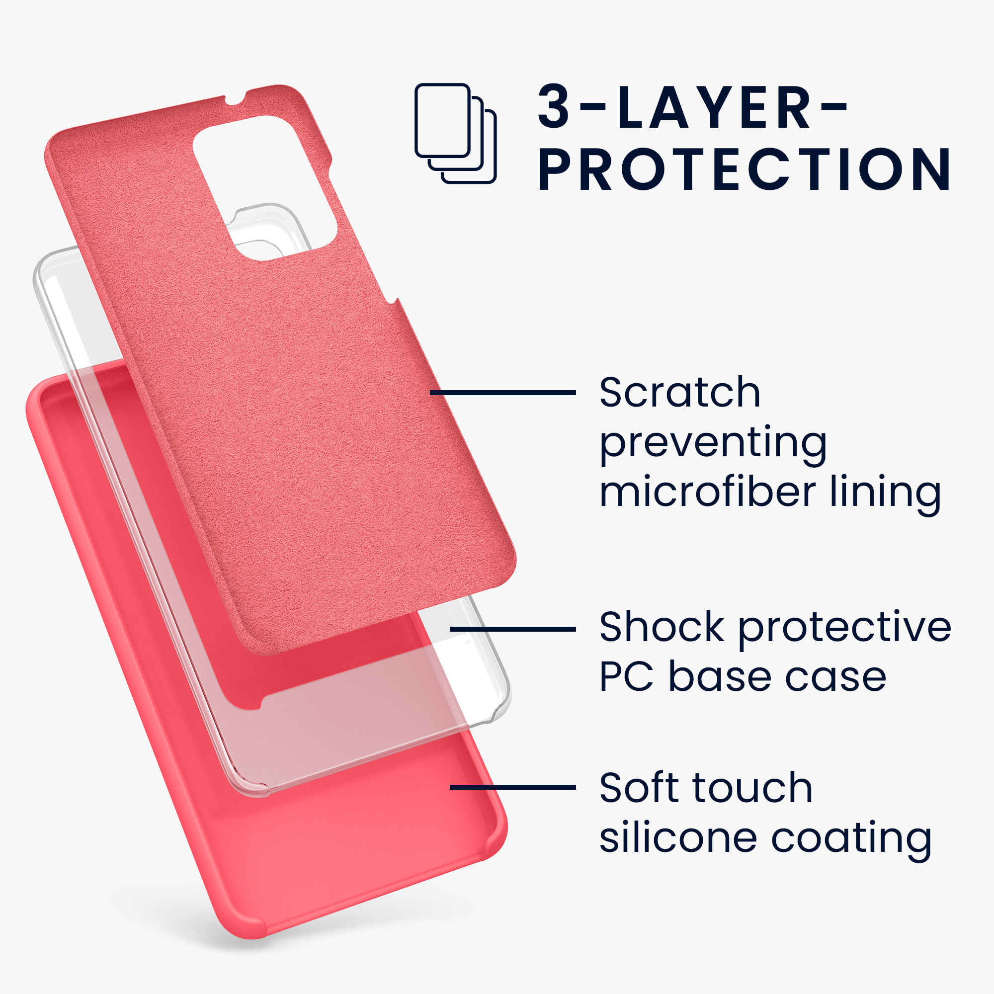 Kryt na mobil Samsung Galaxy A52 / A52 5G / A52s 5G kwmobile TPU Neonová korálová