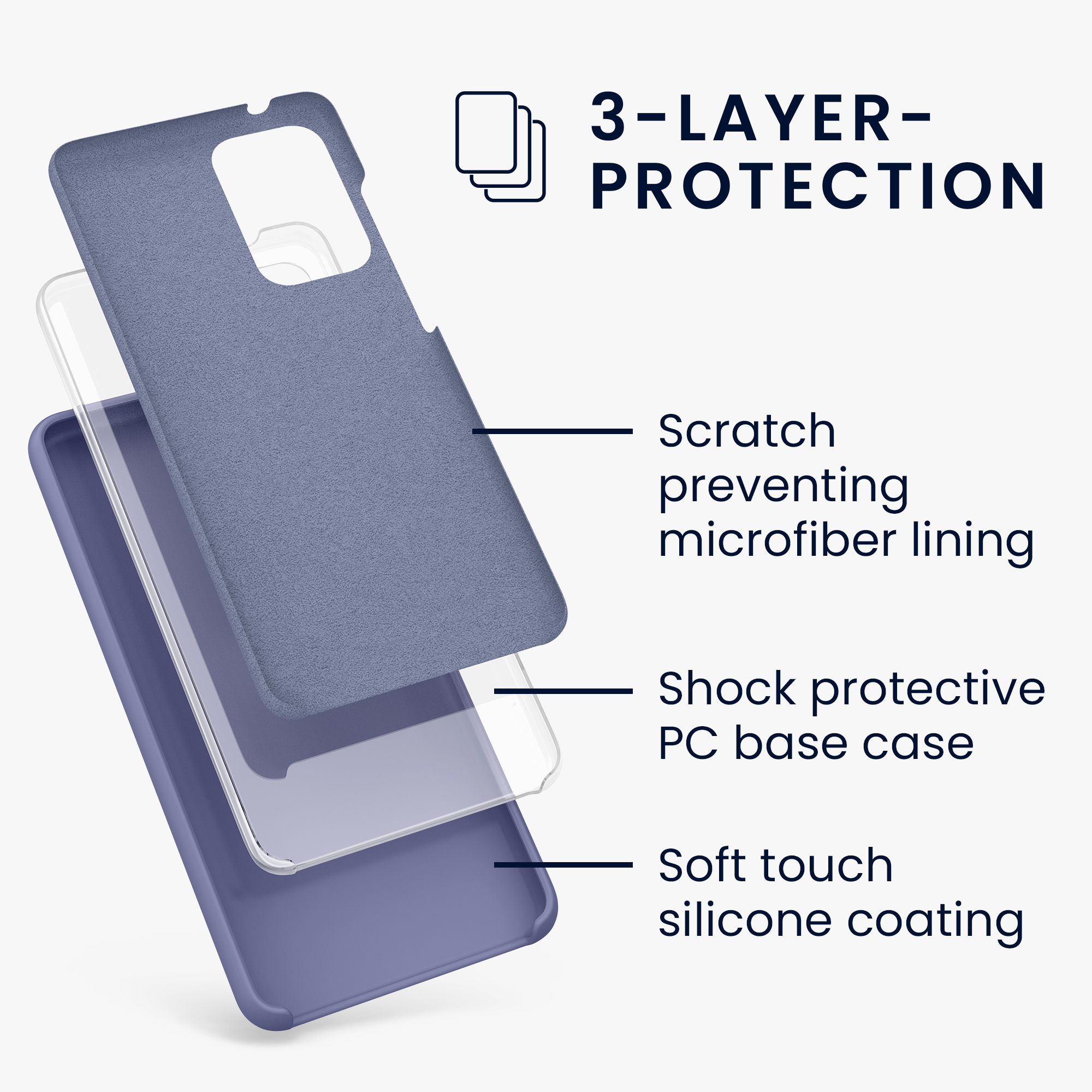 Kryt na mobil Samsung Galaxy A52 / A52 5G / A52s 5G kwmobile TPU Levandulová šedá