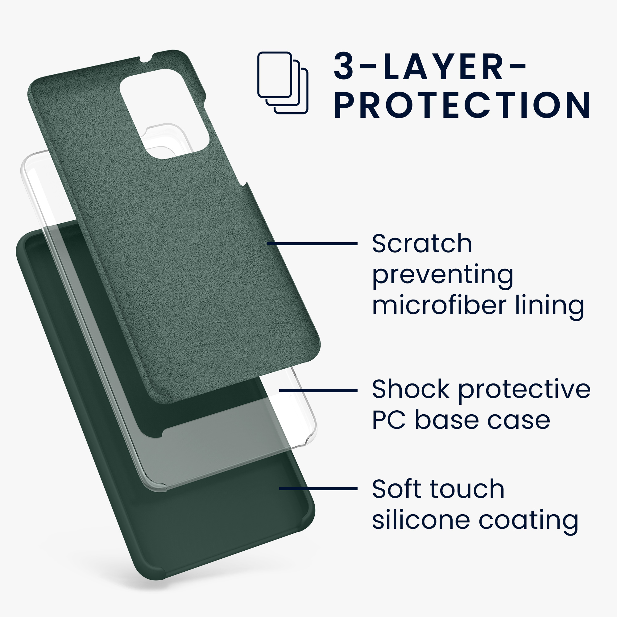 Kryt na mobil Samsung Galaxy A52 / A52 5G / A52s 5G kwmobile TPU Mechová zelená