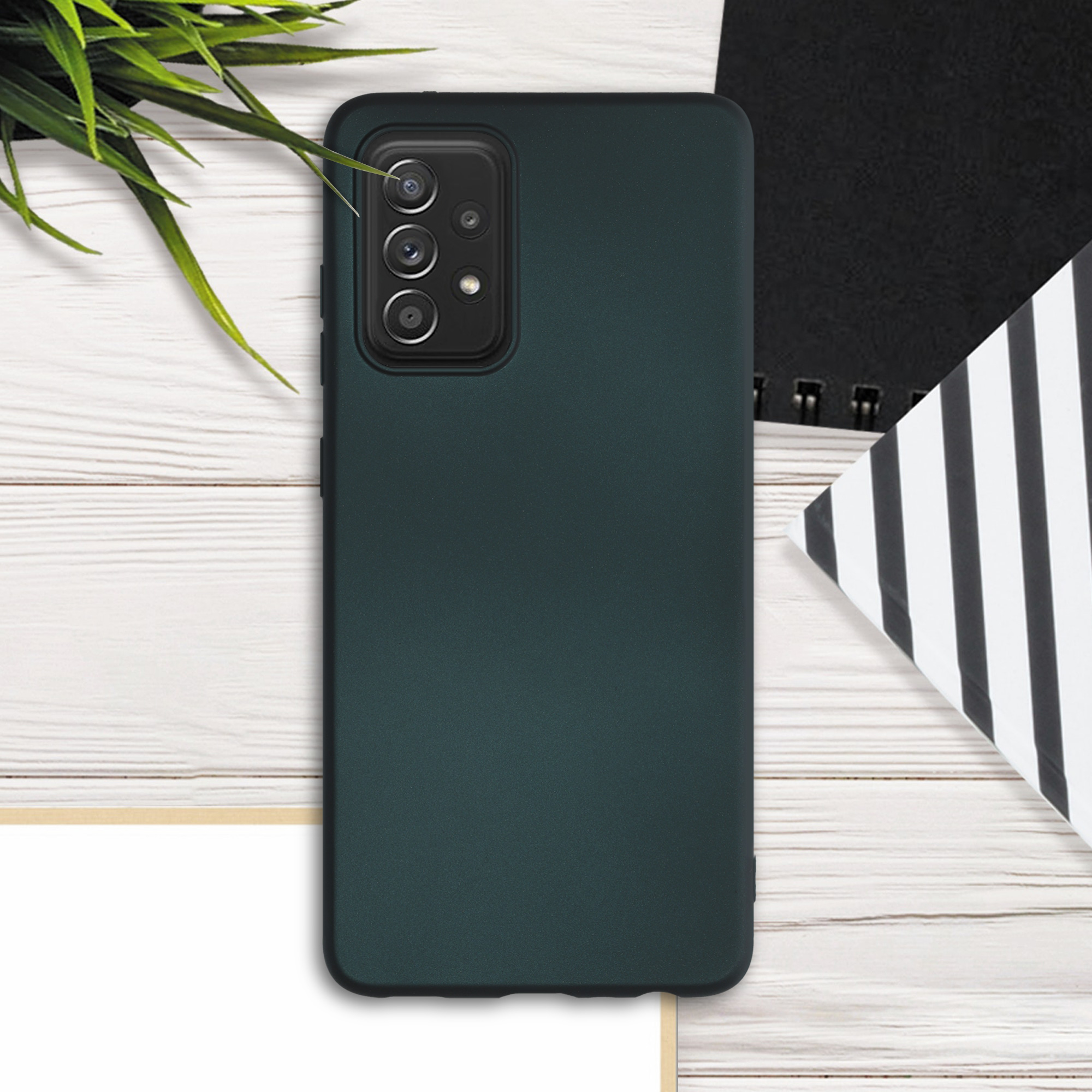 Kryt na mobil Samsung Galaxy A52 / A52 5G / A52s 5G kwmobile TPU metalický Metalická petrolejová