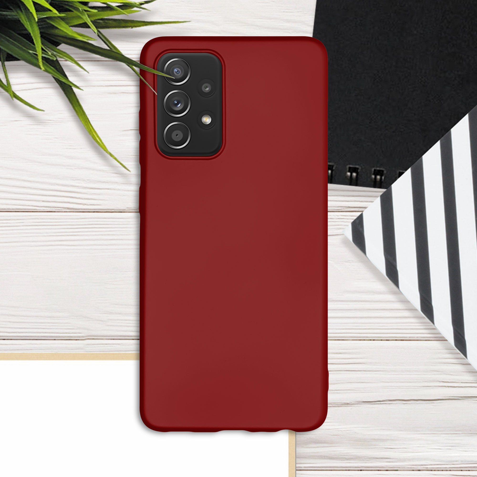 Kryt na mobil Samsung Galaxy A52 / A52 5G / A52s 5G kwmobile TPU metalický Metalická tmavě červená