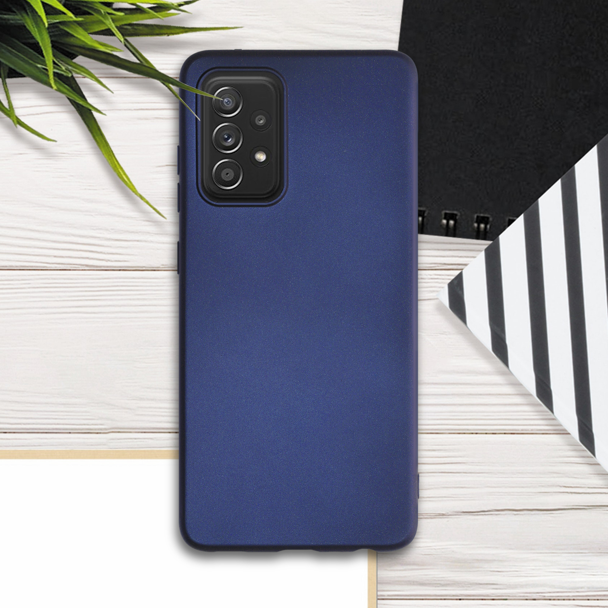 Kryt na mobil Samsung Galaxy A52 / A52 5G / A52s 5G kwmobile TPU metalický Metalická modrá