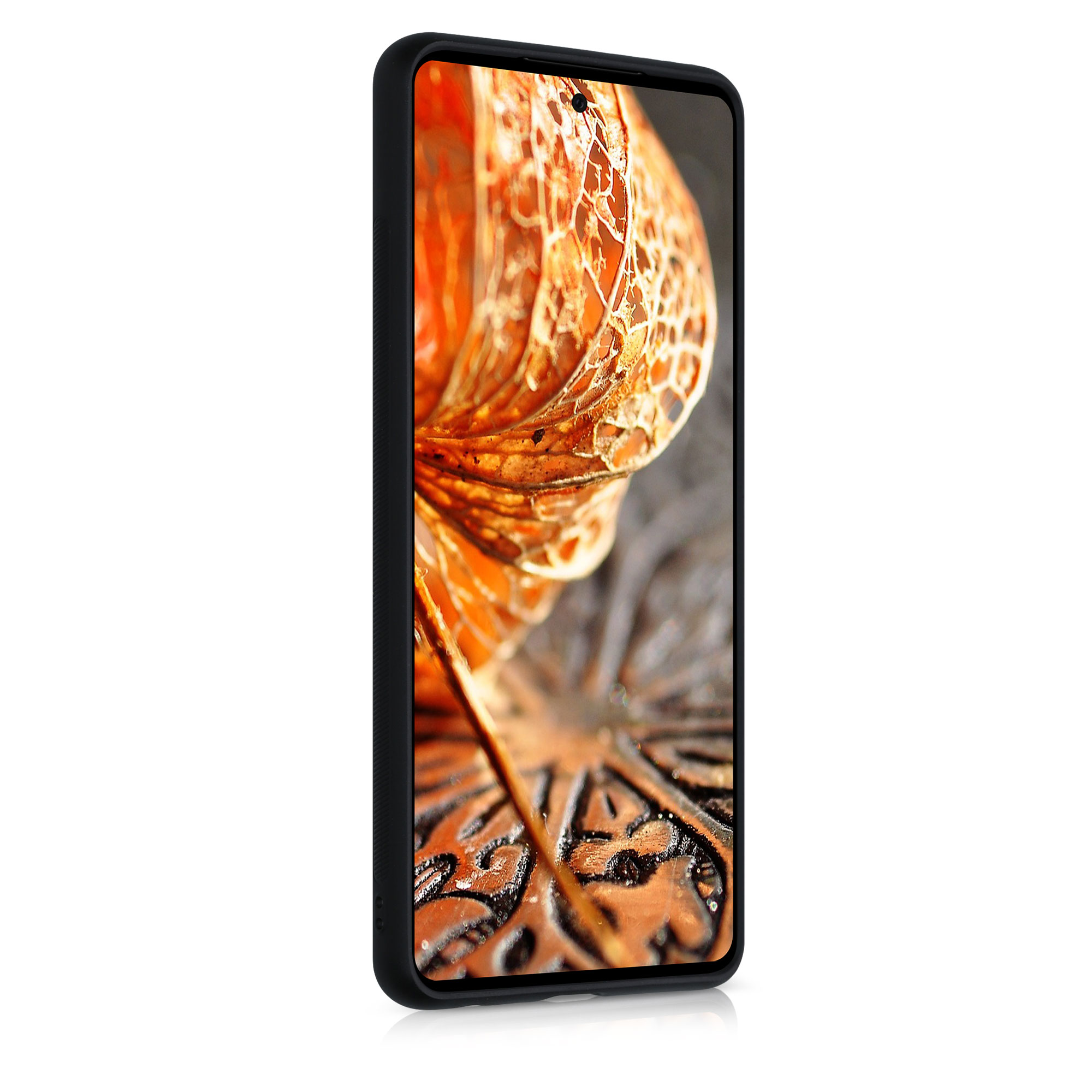 Dřevěný kryt na mobil Samsung Galaxy A52 / A52 5G / A52s 5G kwmobile TPU rámeček Tmavě hnědá