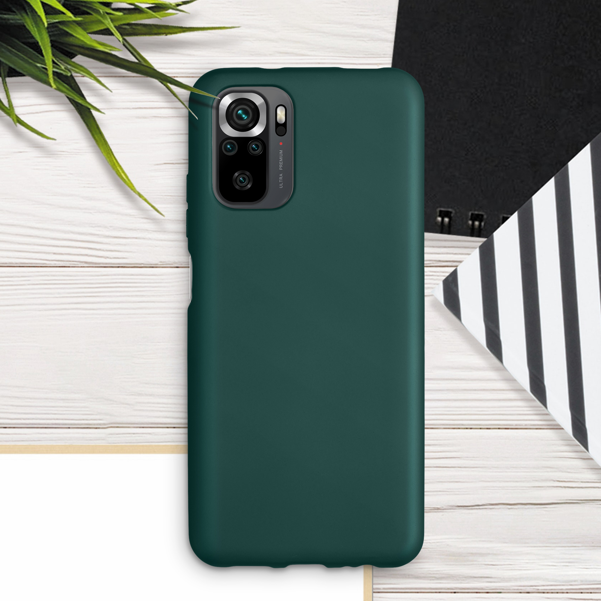 Kryt Xiaomi Redmi Note 10 metalický TPU metalická modrozelená kwmobile