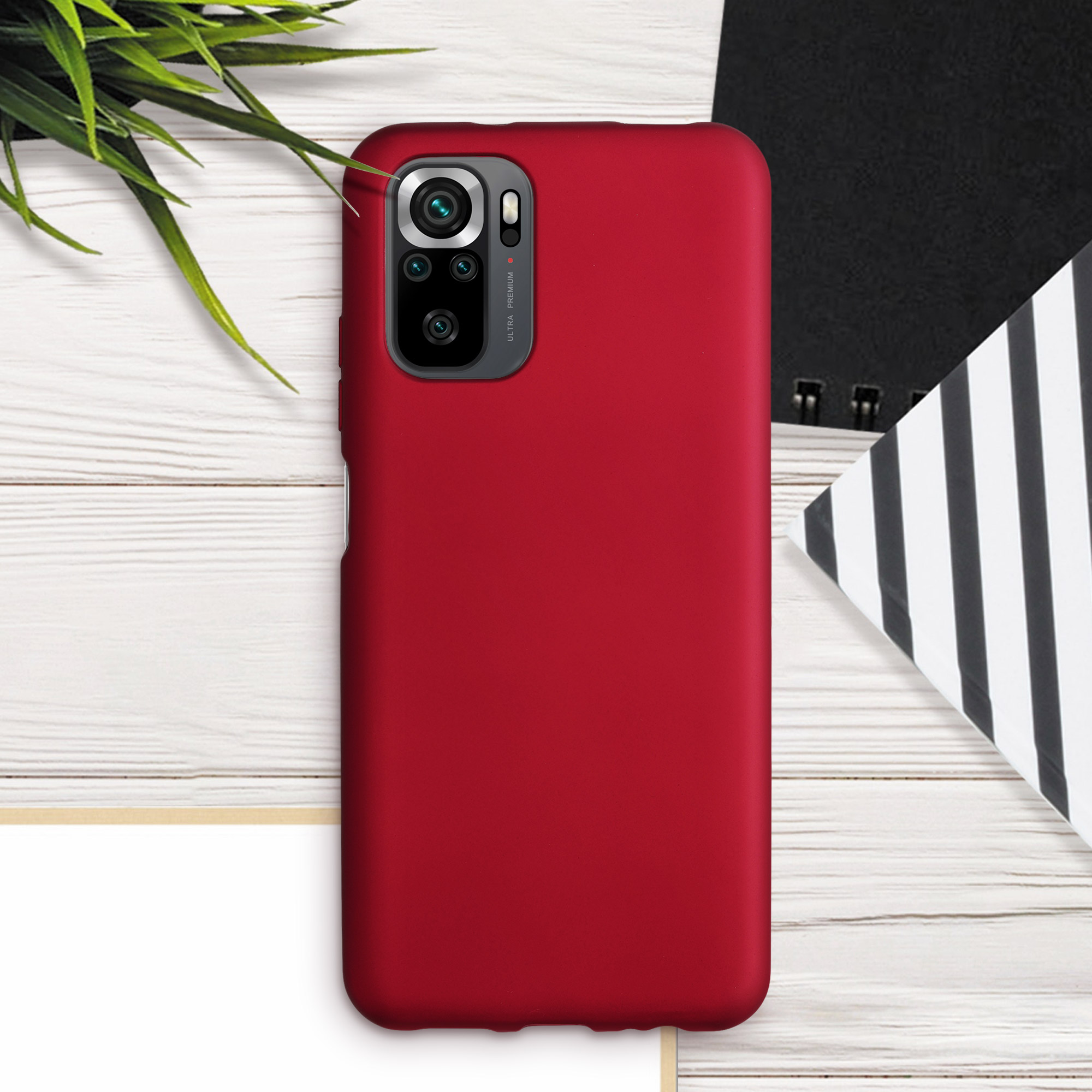 Kryt Xiaomi Redmi Note 10 metalický TPU červená kwmobile