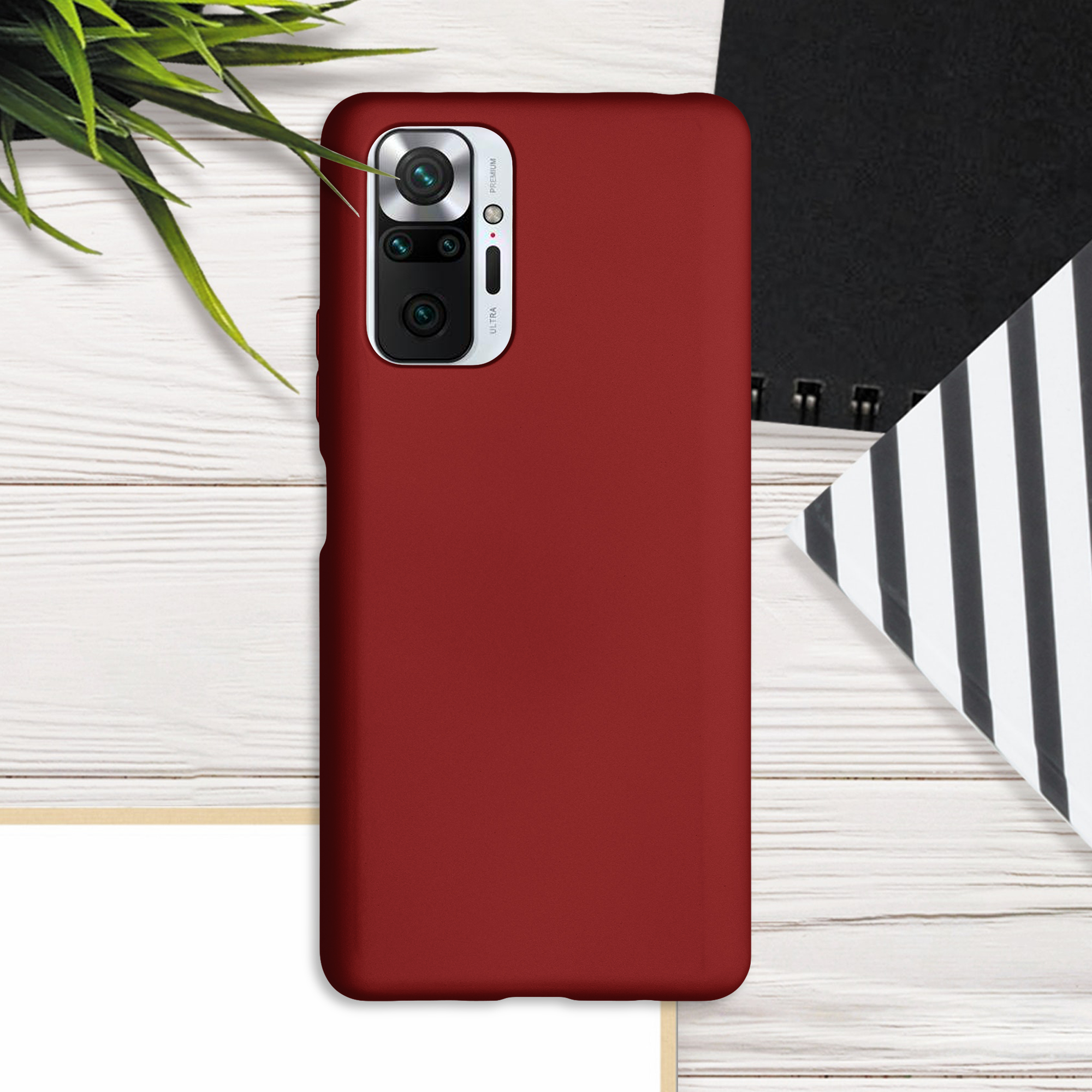 Kryt Xiaomi Redmi Note 10 Pro metalický TPU červená kwmobile