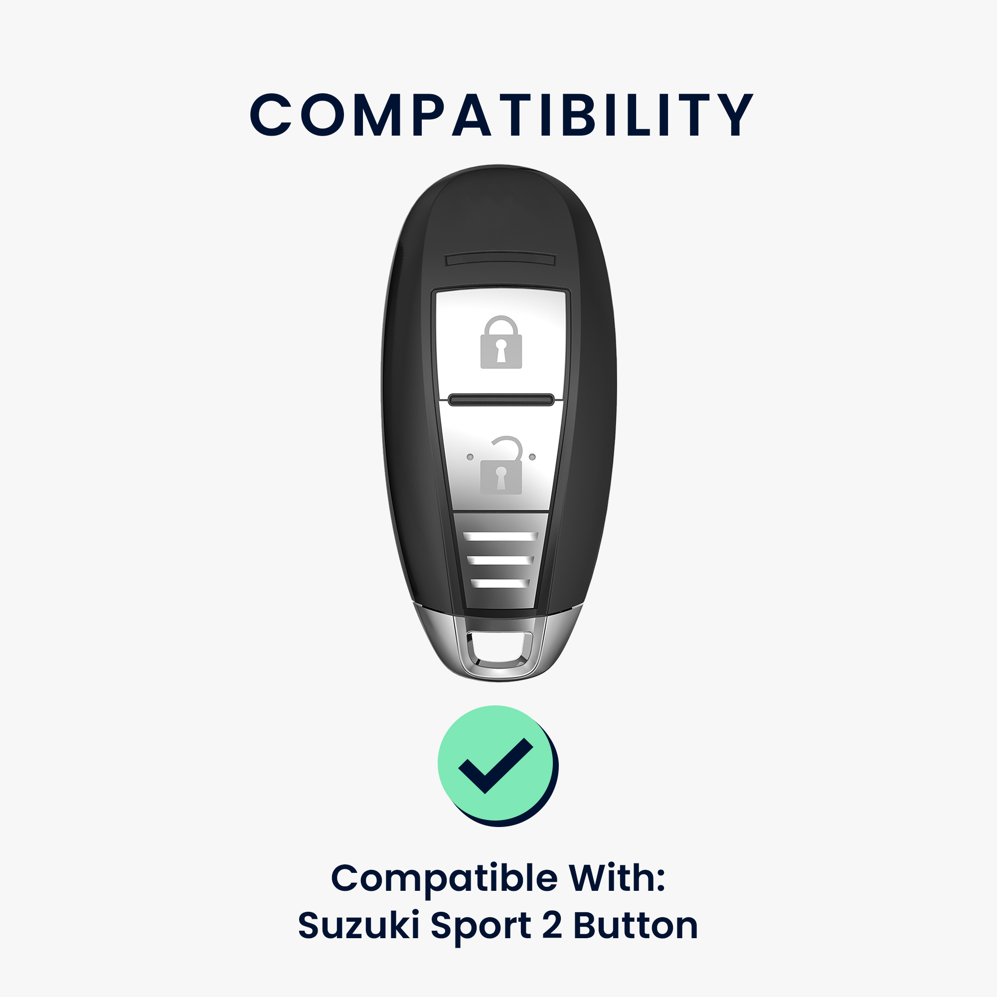 Obal na klíč od auta pro Suzuki Sport klíč se 2 tlačítky a funkcí Keyless Go kwmobile TPU - matná černá / černá