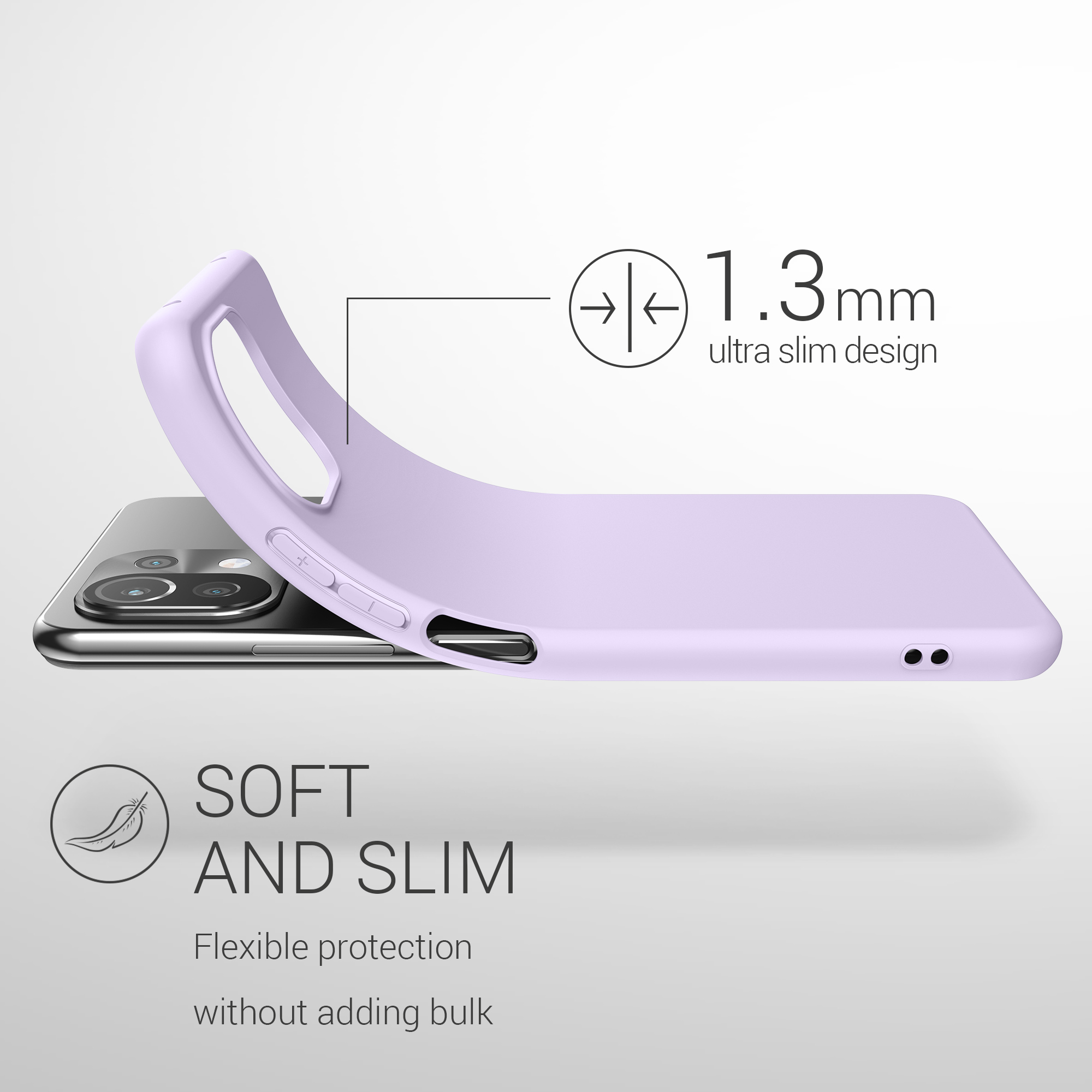 Kryt na mobil Xiaomi 11 Lite NE kwmobile TPU levandulový