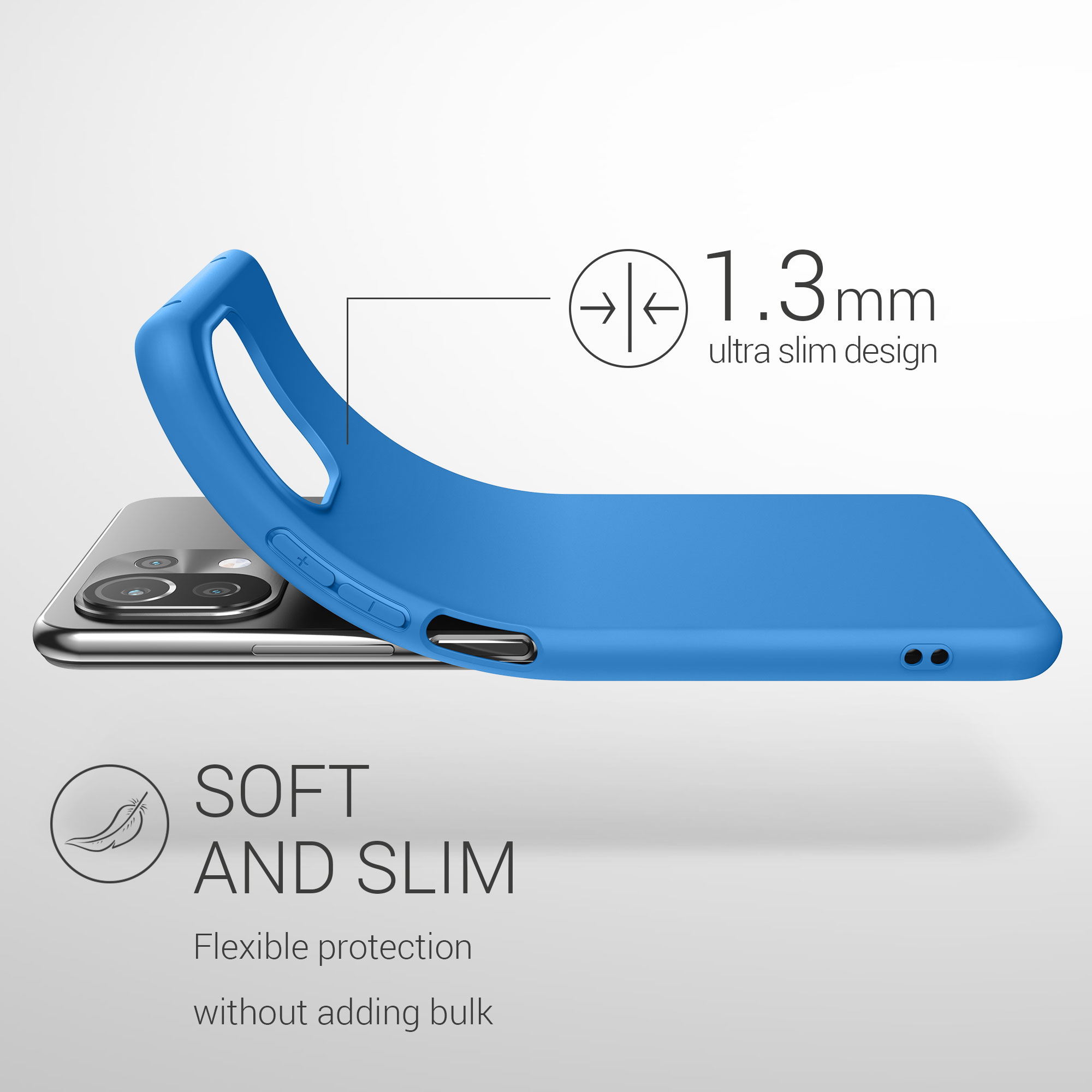 Kryt na mobil Xiaomi 11 Lite NE kwmobile TPU zářivě modrý