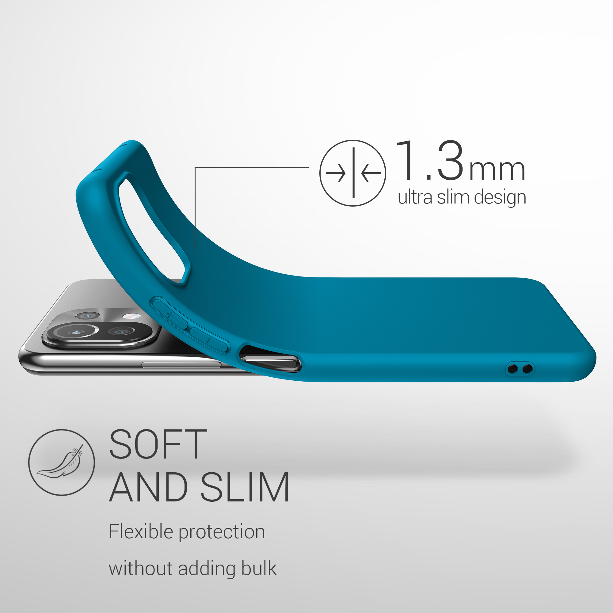 Kryt na mobil Xiaomi 11 Lite NE kwmobile TPU karibská modrý