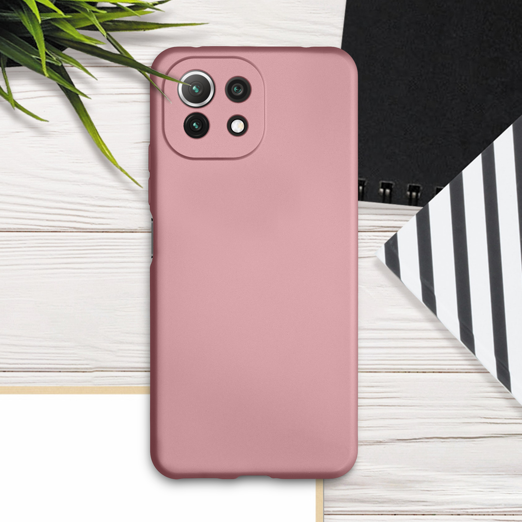 Metalický kryt na mobil Xiaomi 11 Lite NE metalicky růžové zlato