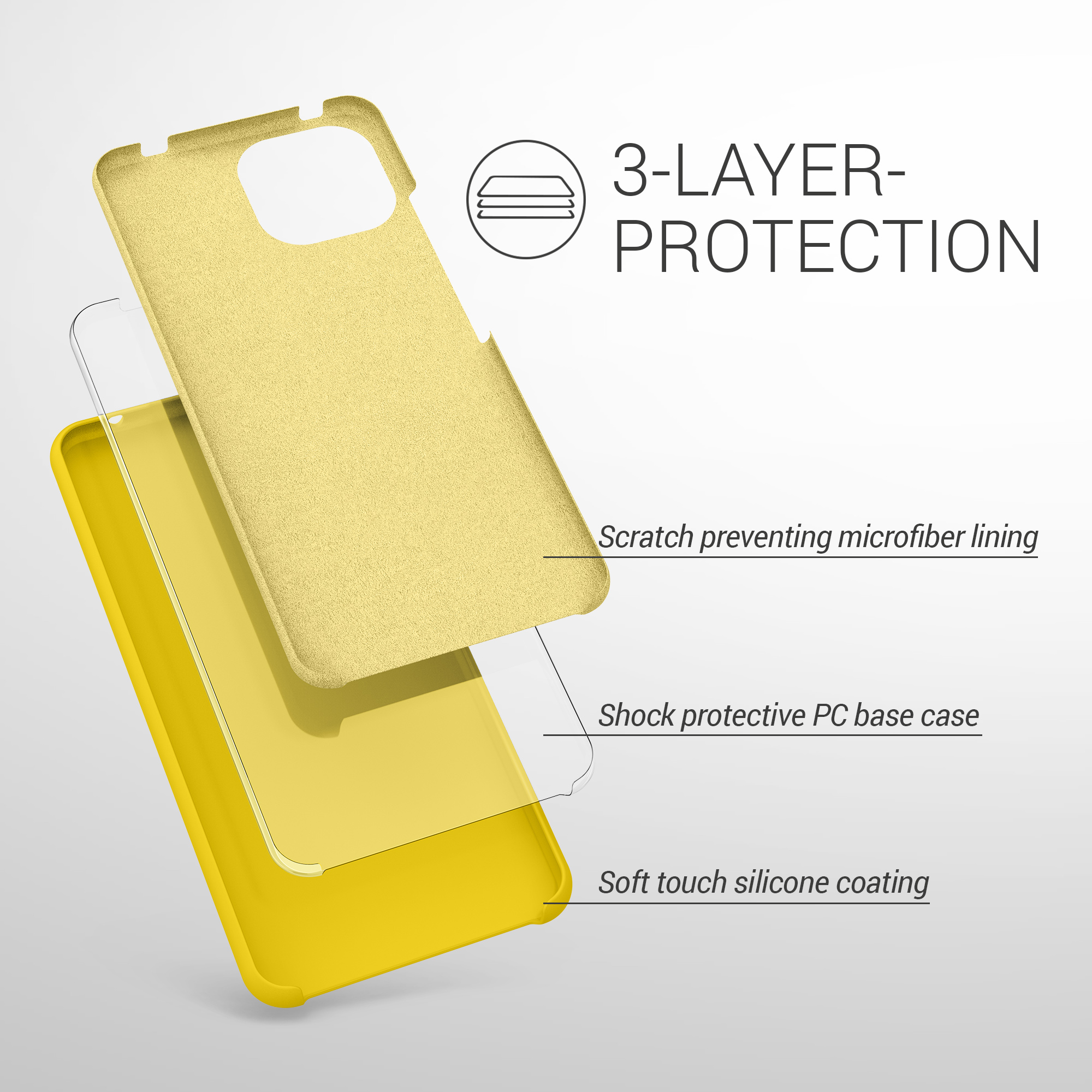 Silikonový kryt pro Xiaomi 11 Lite (5G) NE / Mi 11 Lite (5G), nárazuvzdorný, pro bezdrátové nabíjení kwmobile ‑ zářivě žlutá