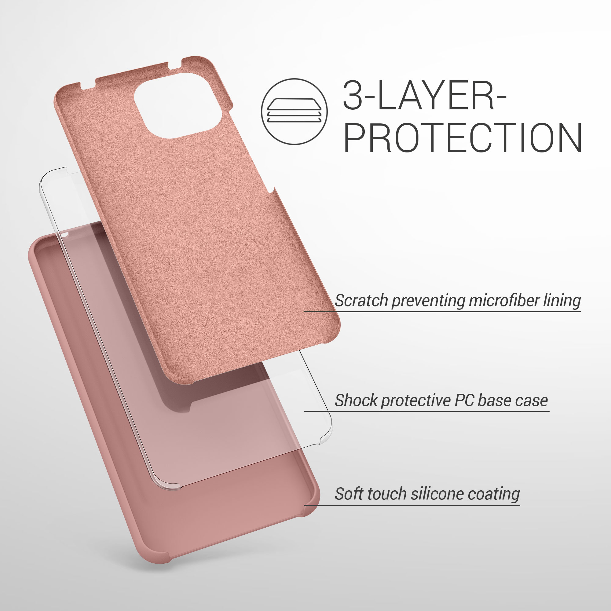 Kryt na mobil Xiaomi 11 Lite NE kwmobile TPU zimní růžový