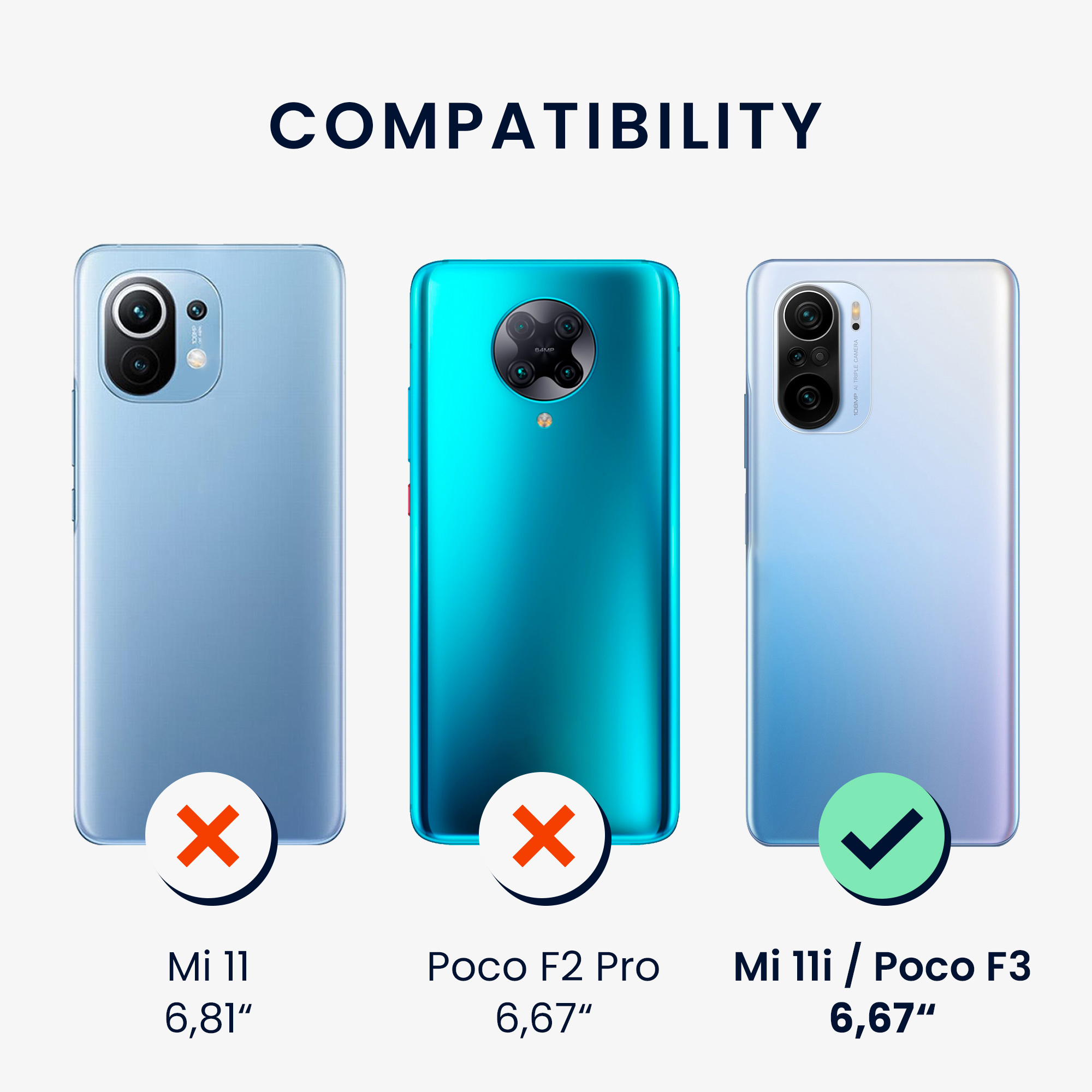 Crossbody kryt kwmobile Xiaomi Mi 11i / Poco F3, černá / transparentní