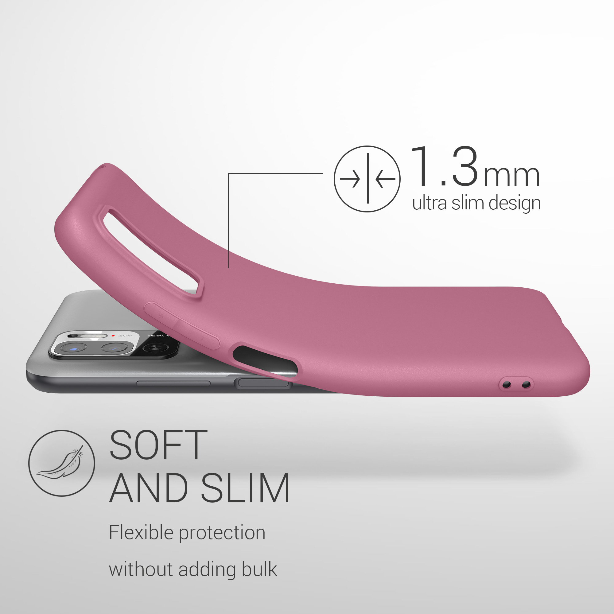 Kryt Xiaomi Redmi Note 10 5G silikonový TPU červená kwmobile