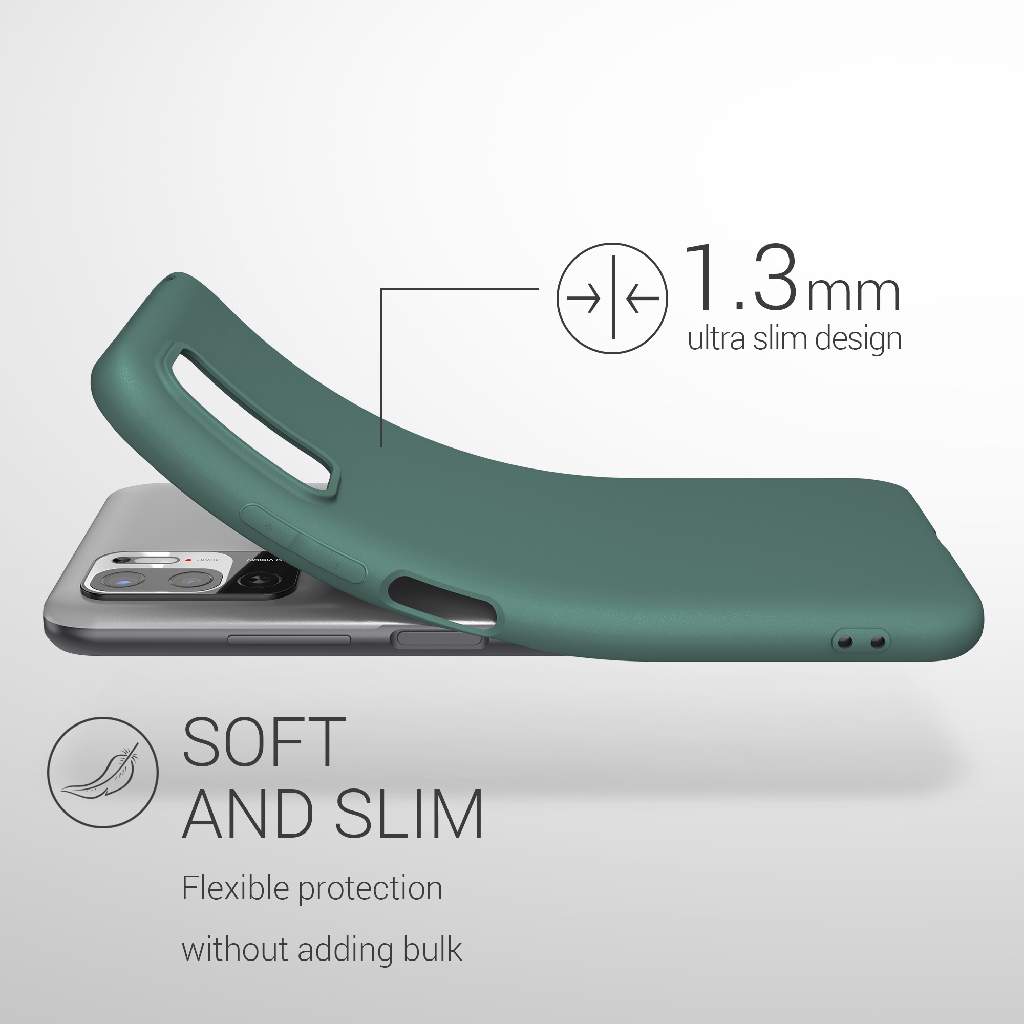 Kryt Xiaomi Redmi Note 10 5G silikonový TPU modrozelená kwmobile