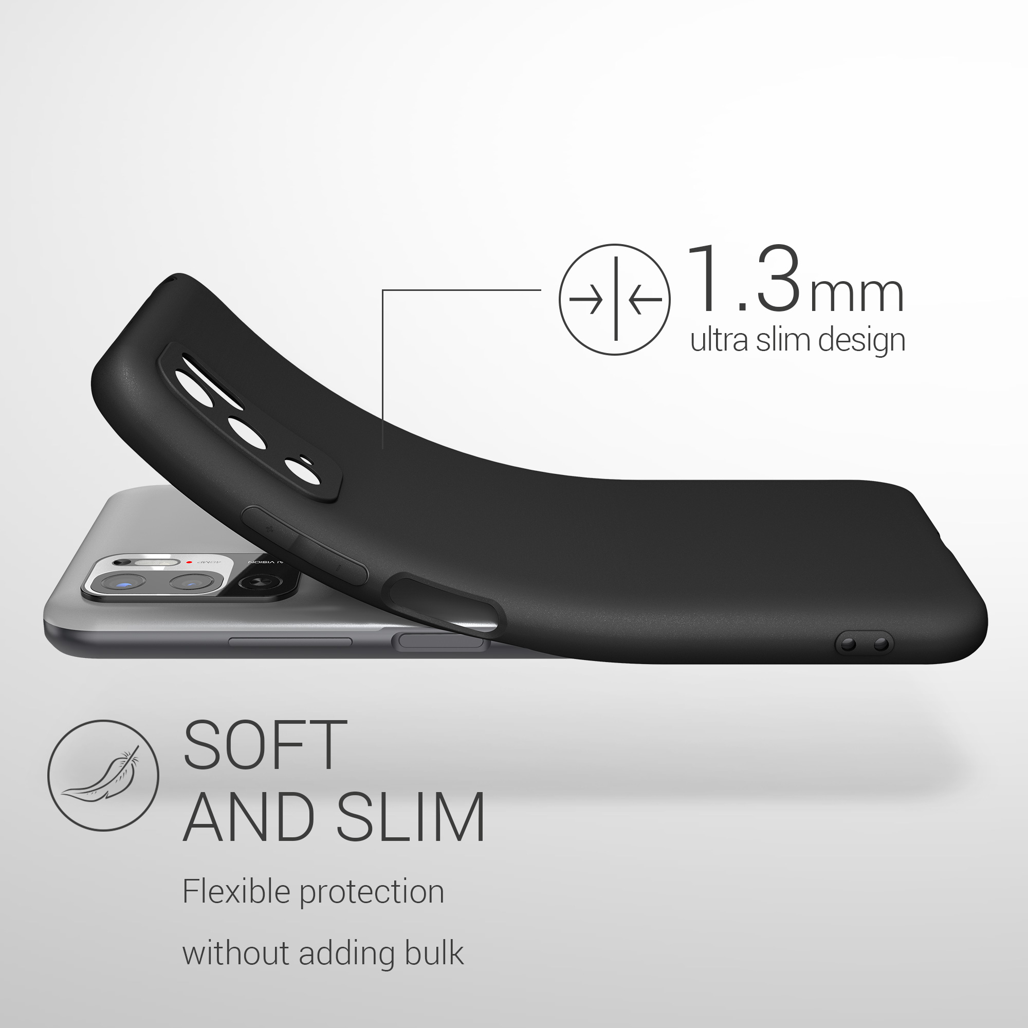 Kryt Xiaomi Redmi Note 10 5G silikonový TPU černá matná kwmobile