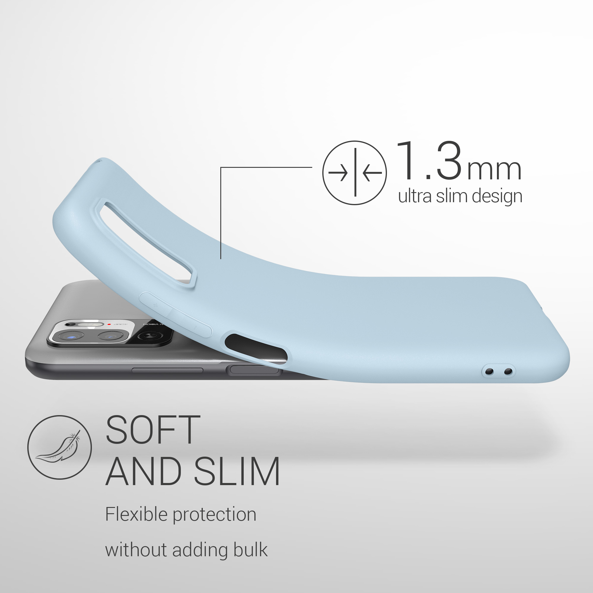 Kryt Xiaomi Redmi Note 10 5G silikonový TPU modrá kwmobile