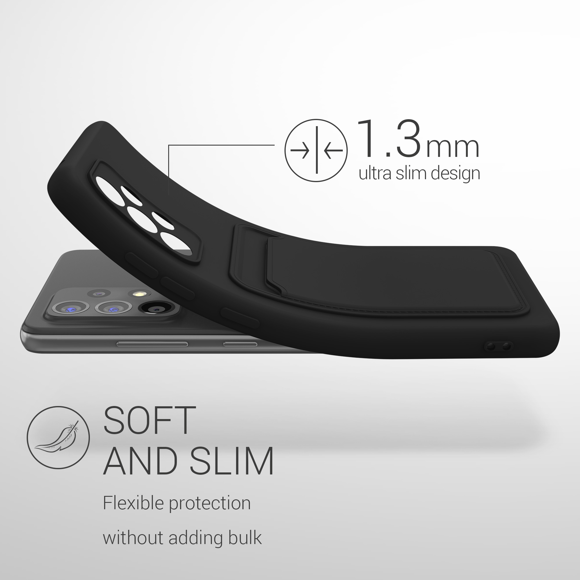 Pouzdro pro Samsung Galaxy A52 / A52 5G / A52s 5G s přihrádkou na kartu kwmobile kapsa na kartu TPU - černá
