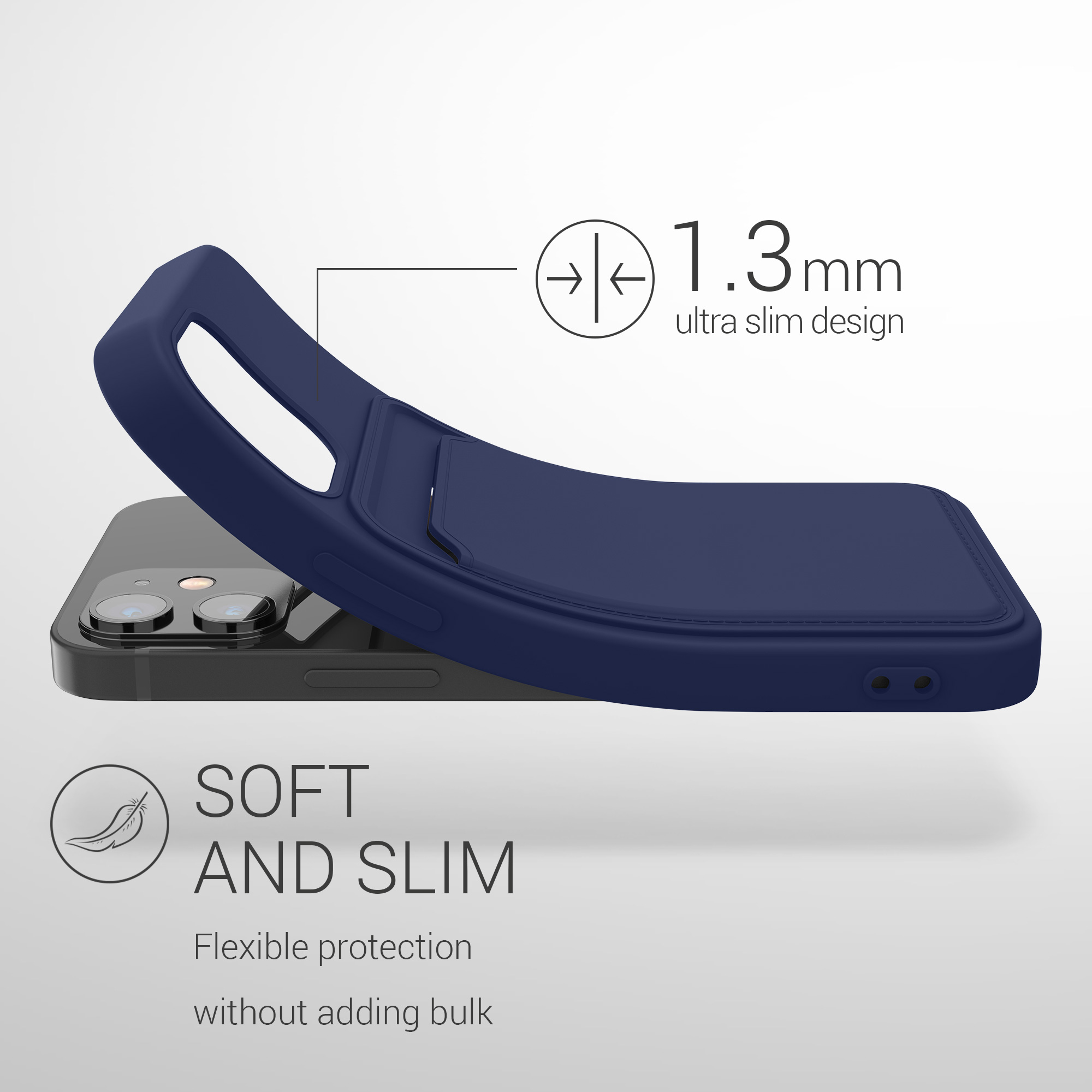 Kryt s přihrádkou kwmobile pro iPhone 12 mini - dark Blue