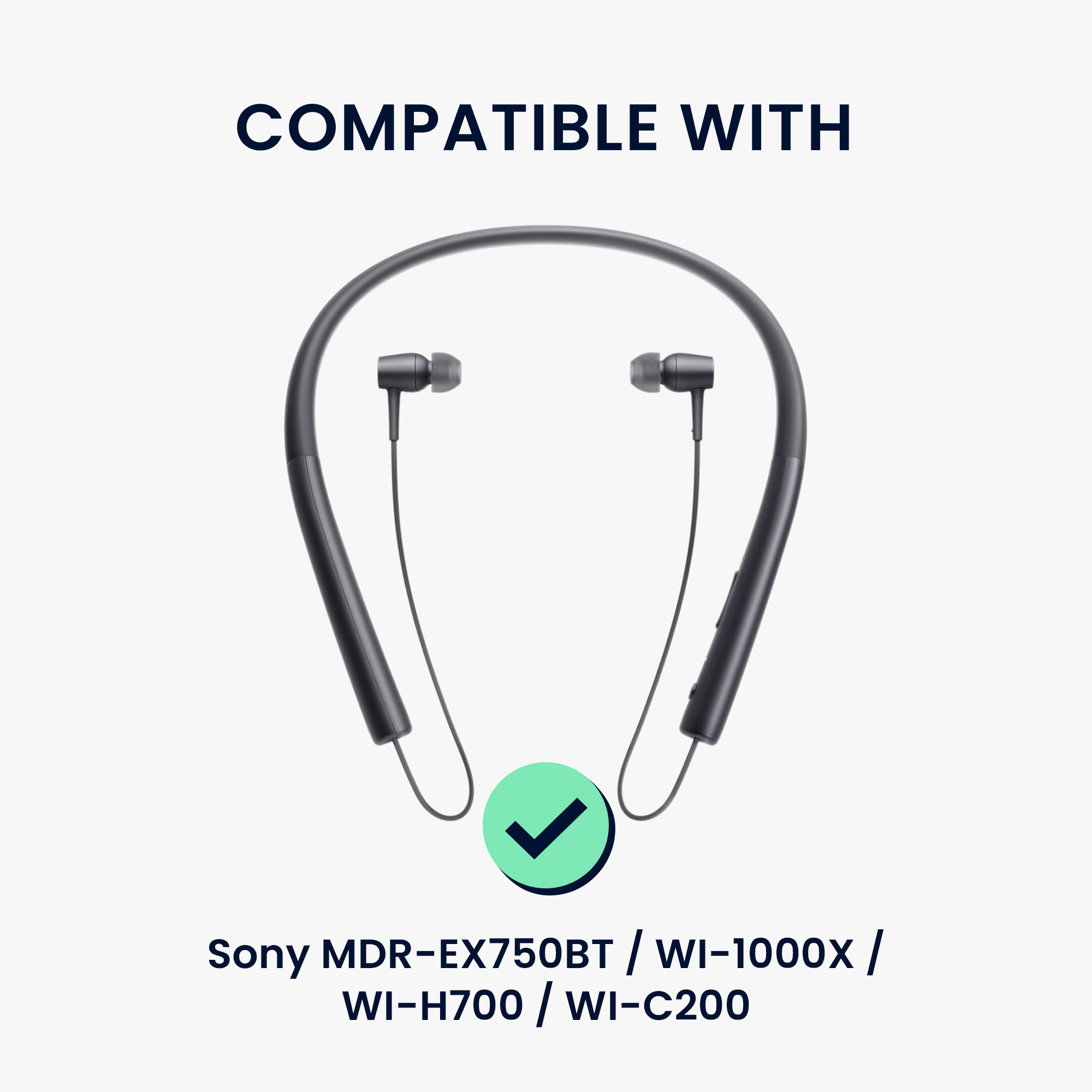 Příslušenství - Sony MDR-EX750BT/WI-1000X/WI-H700/WI-C200 - kwmobile - šedá