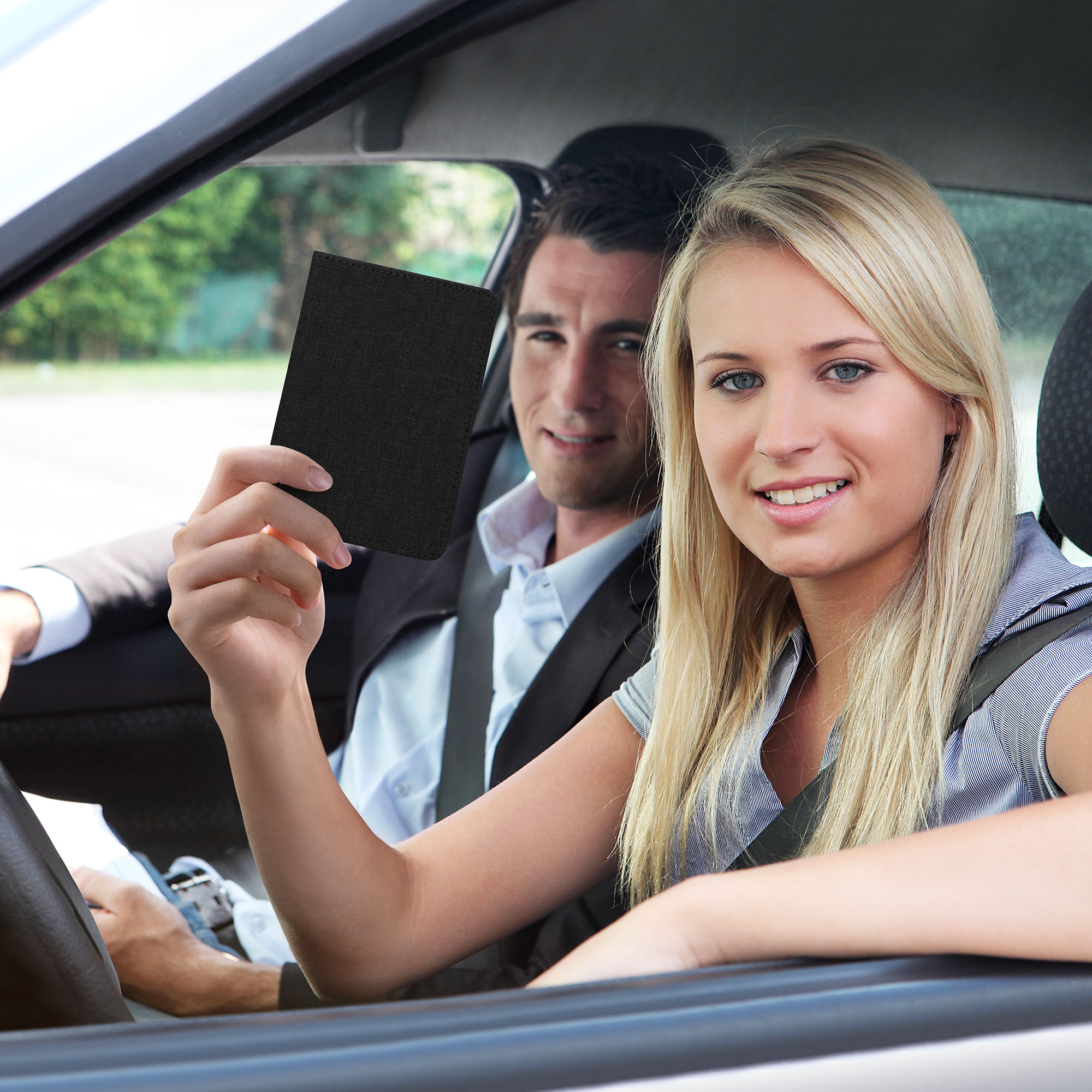 Pouzdro na doklady a karty do auta kwmobile ‑ černá