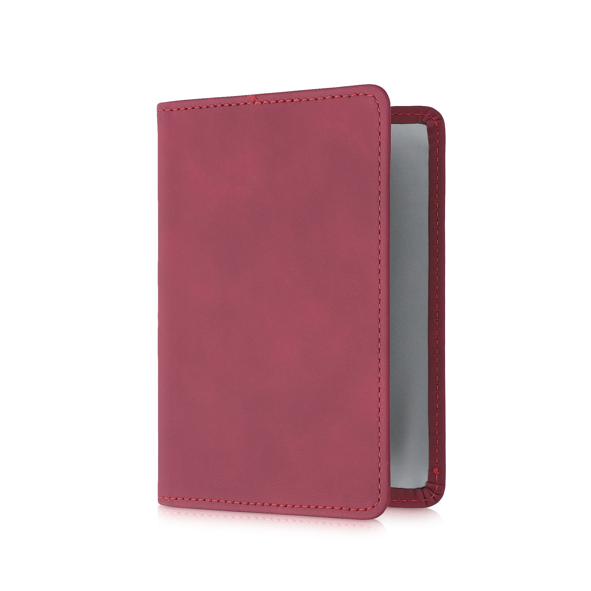 Obal na doklady od auta kwmobile 12 x 17,5 cm / 9,2 x 13 cm umělý nubuk - tmavě červená
