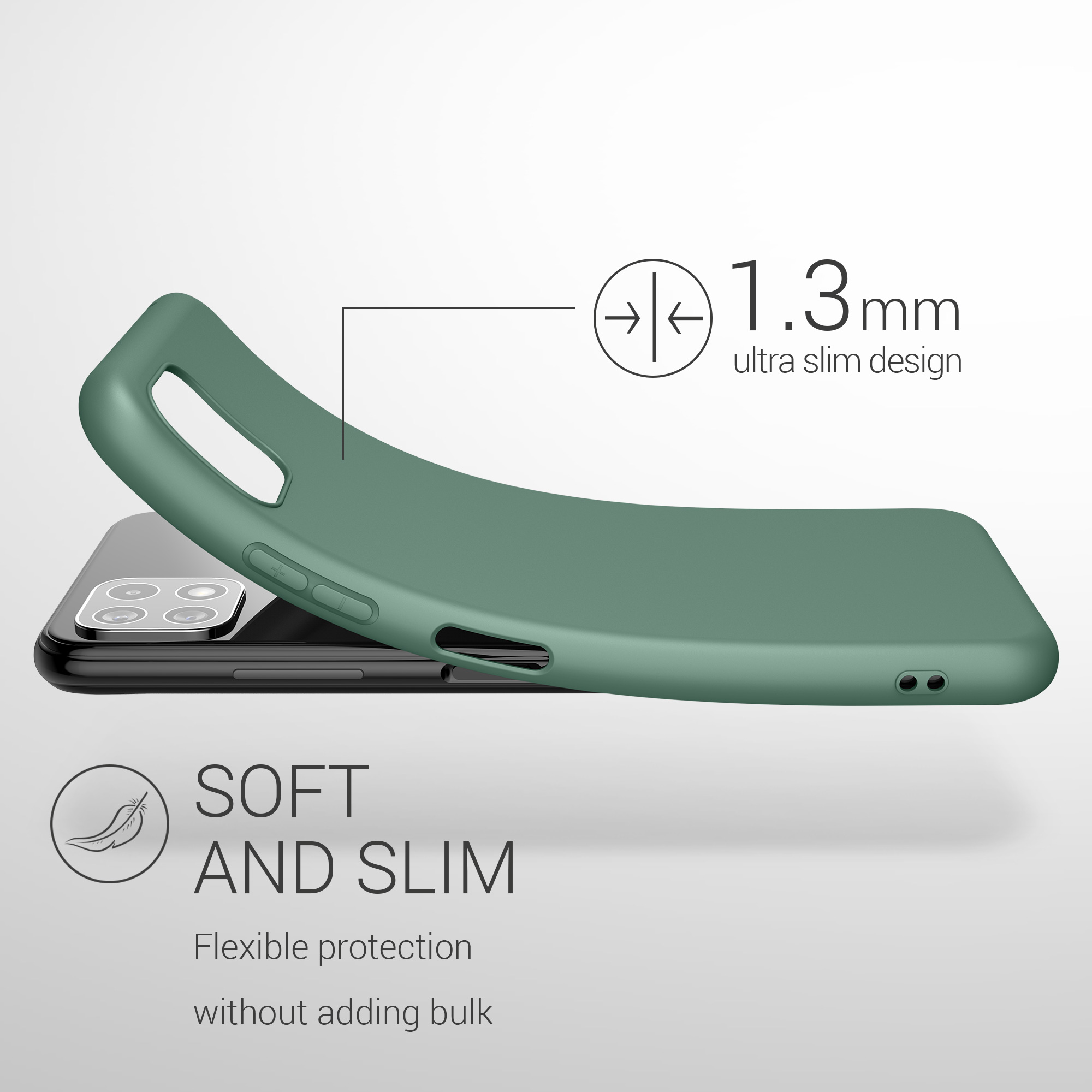 Kryt na mobil Samsung Galaxy A22 5G kwmobile TPU Lesní zelená