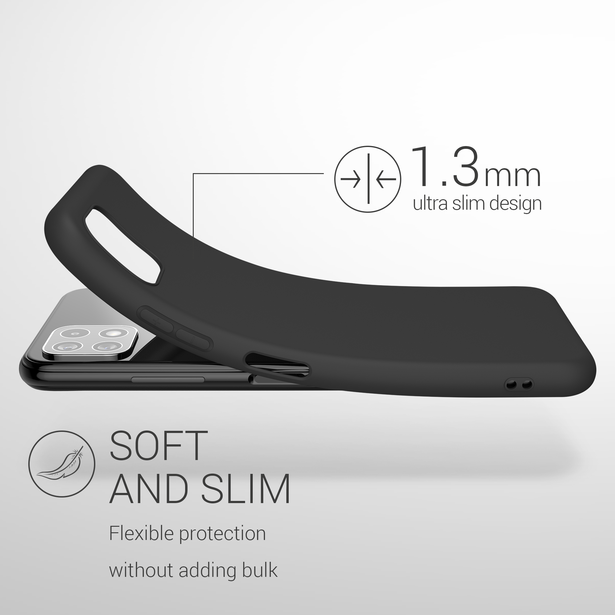 Pouzdro pro Samsung Galaxy A22 5G kwmobile TPU - matná černá