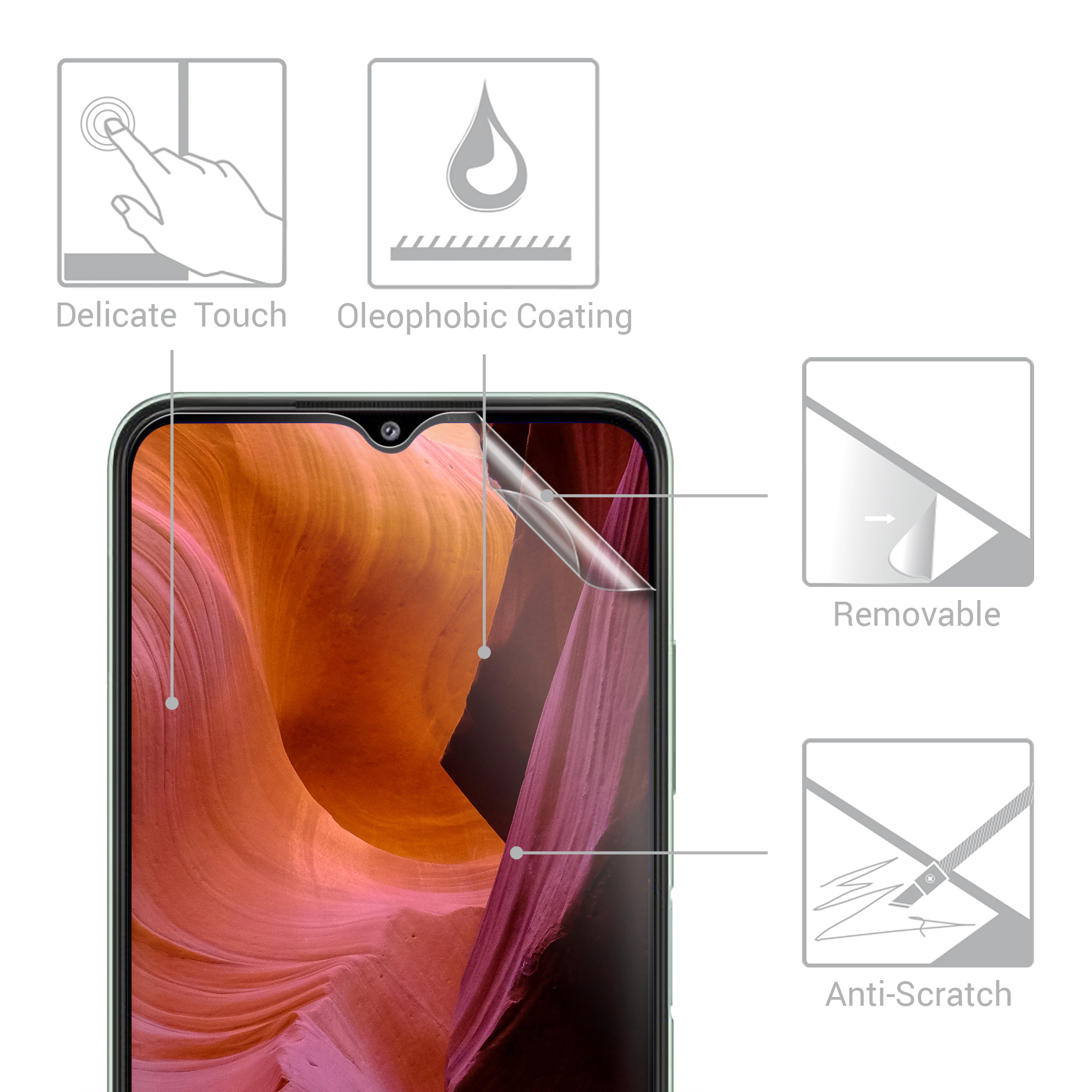Ochranná fólie Samsung Galaxy A22 5G kwmobile 3 ks ultra čirá transparentní