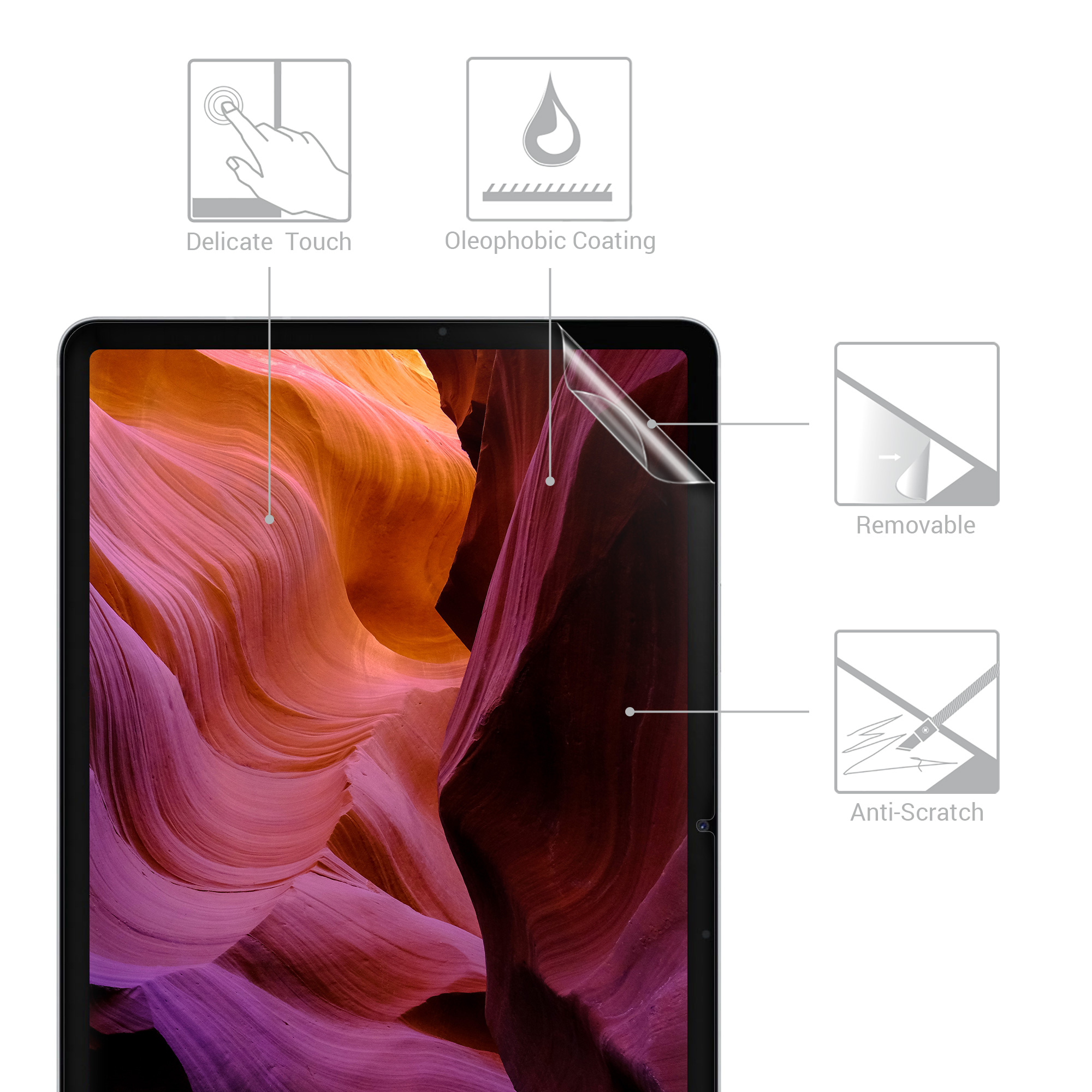 2x Ochranná fólie na tablet Galaxy Tab S7 FE kwmobile anti-fingerprint