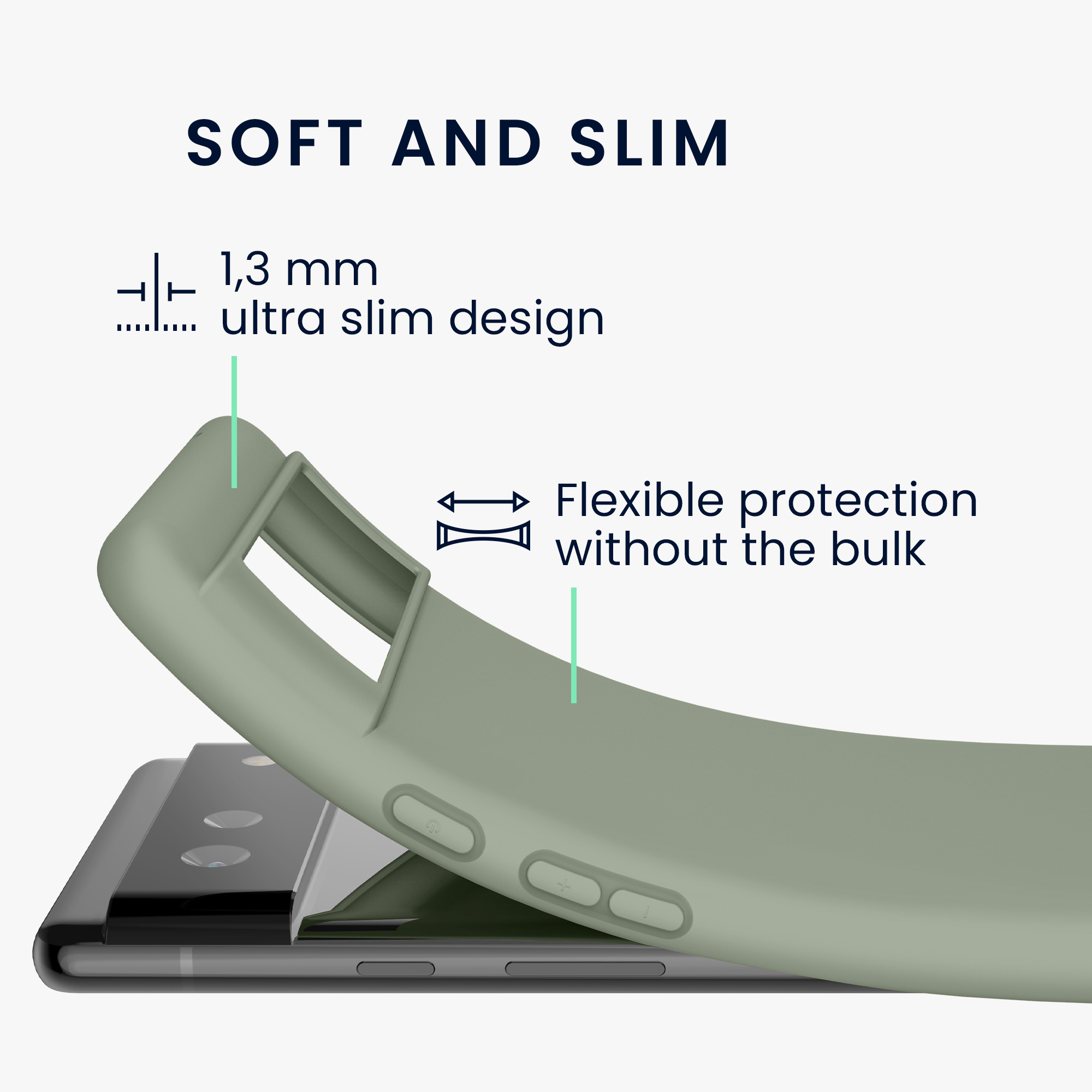 Zadní kryt kwmobile pro Google Pixel 6 - šedozelená