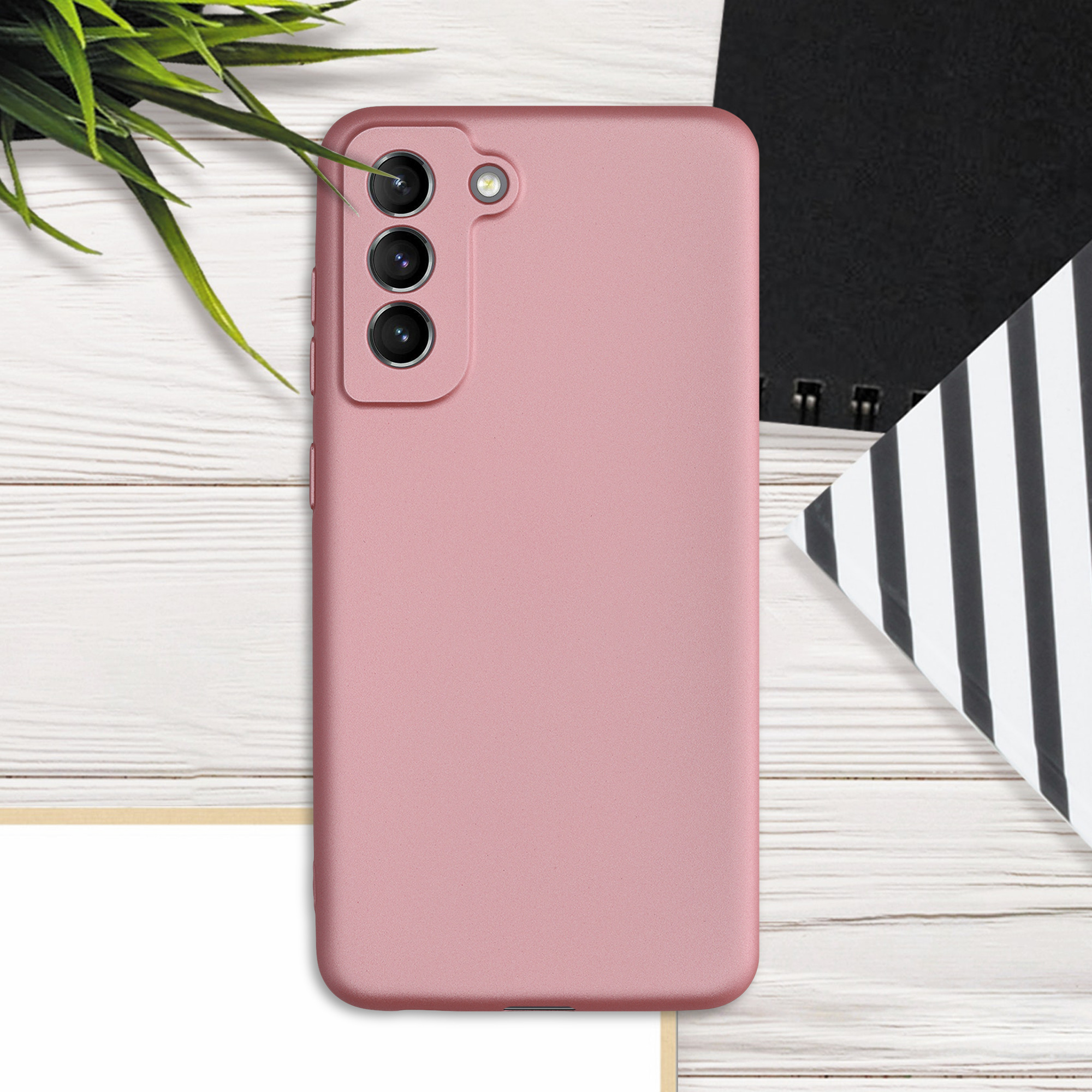 Kryt na mobil Galaxy S21 Fan Edition kwmobile metalická růžově zlatá